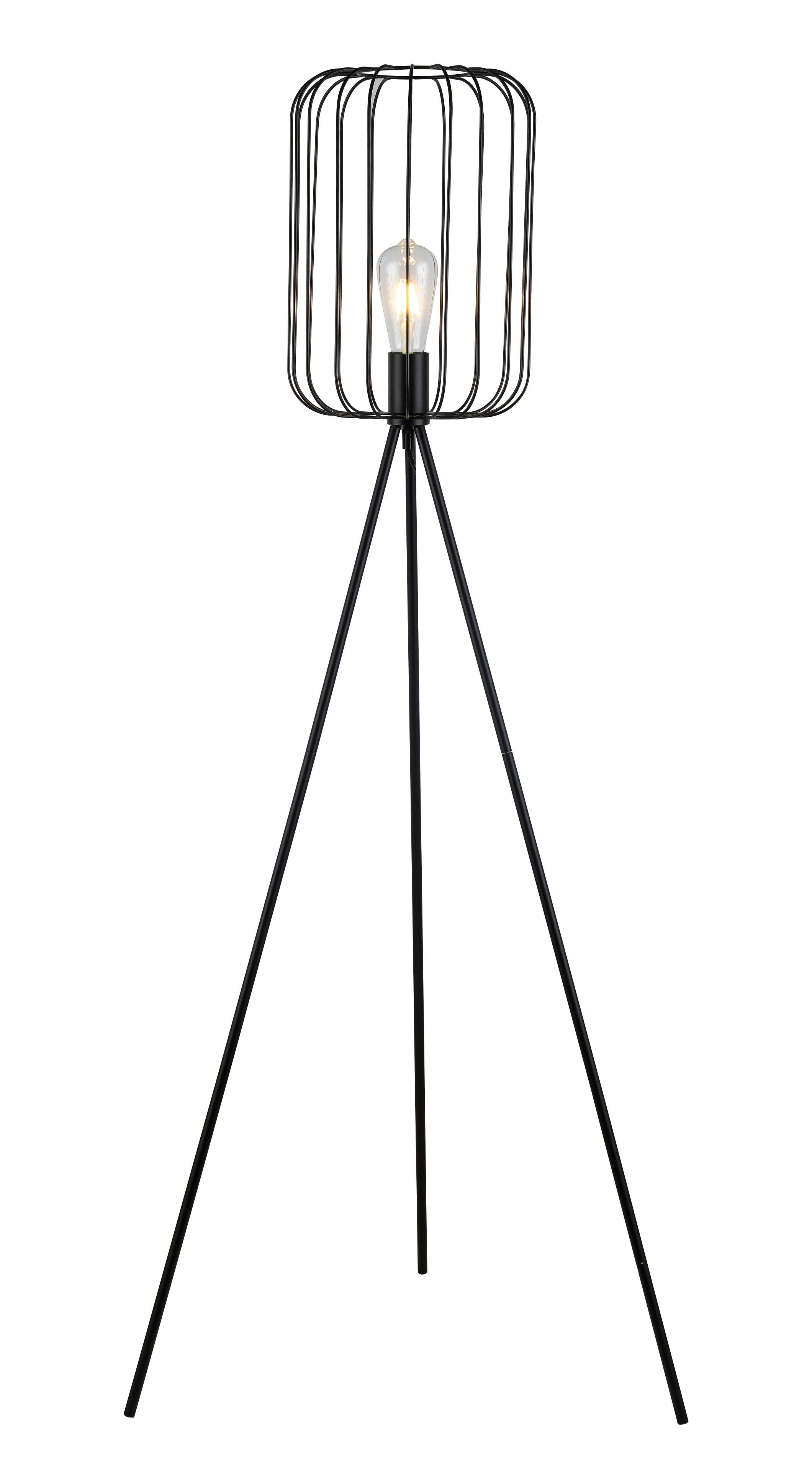 Stehleuchte Haruto max. 40 Watt - Schwarz, Lifestyle, Metall (26/104-140cm) - Modern Living