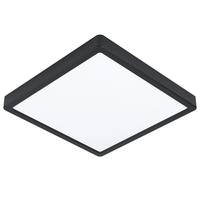 Badezimmer-Deckenleuchte Fueva Schwarz max. 20,5 Watt - Schwarz/Weiß, KONVENTIONELL, Kunststoff/Metall (28,5/28,5/3cm) - Eglo