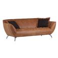 Zweisitzer-Sofa Aus Echtleder - Hellbraun/Alufarben, LIFESTYLE, Leder (205/83/45/100cm) - Premium Living Zweisitzer-Sofa Aus Echtleder - Hellbraun/Alufarben, LIFESTYLE, Leder (205/83/45/100cm) - Premium Living