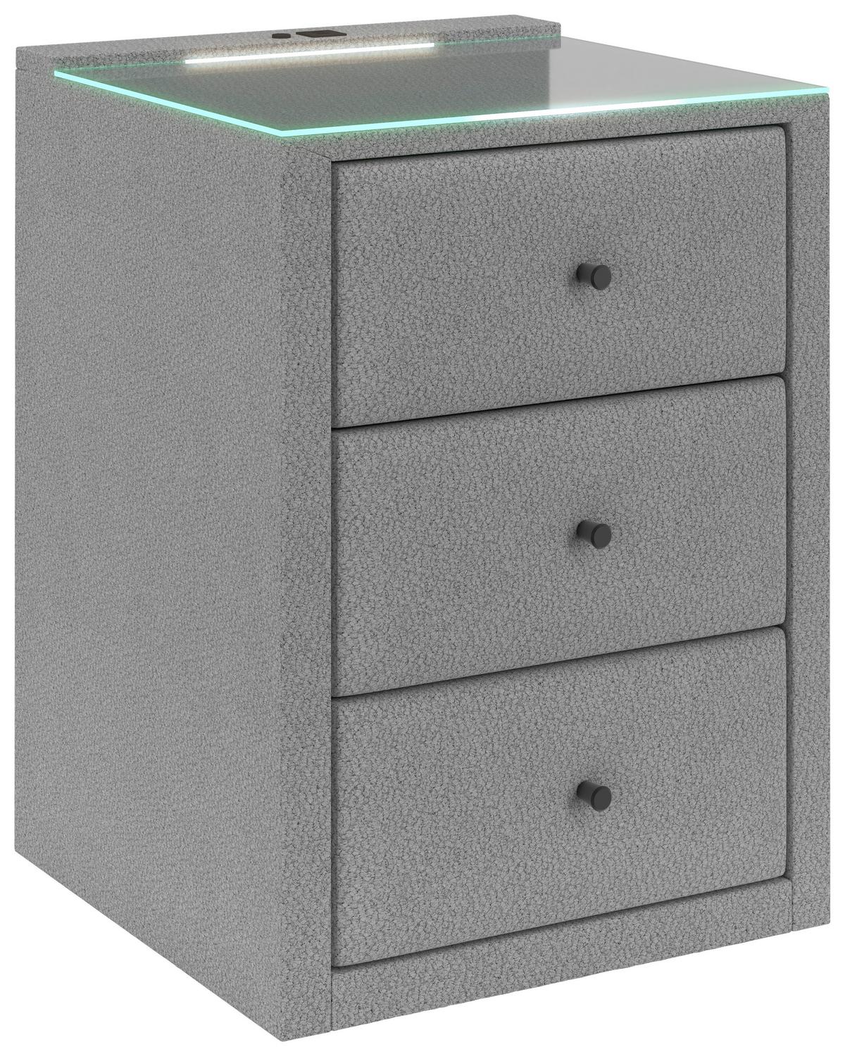 Noćni Ormarić Carmen - srebrne boje, Konvencionalno, plastika (52/68/48,5cm) - Modern Living