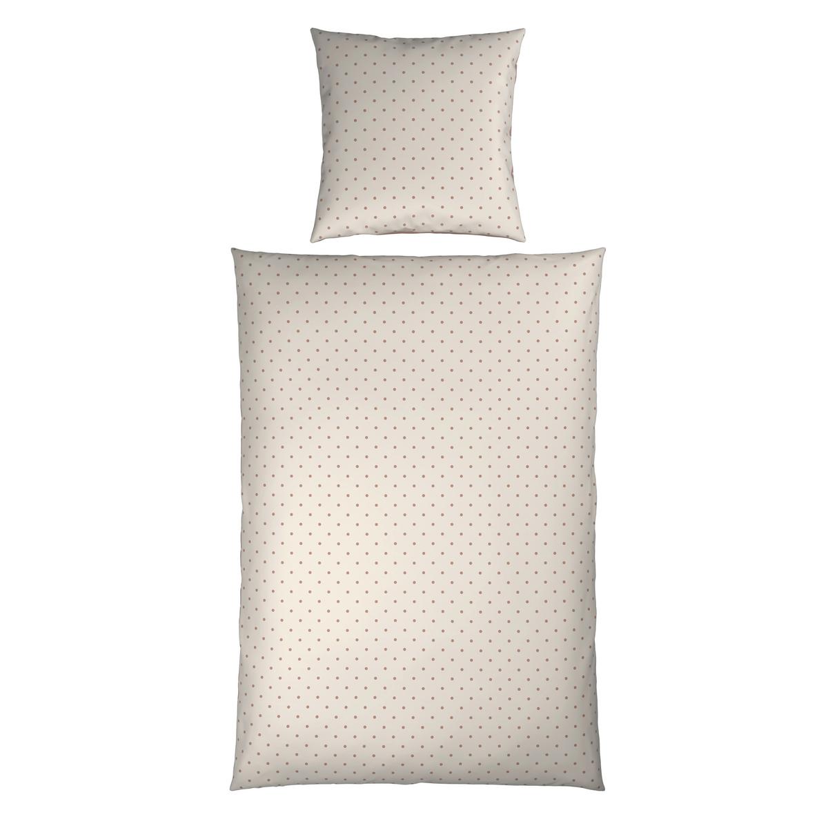 Bettwäsche Dots Creme/Taupe ca. 135x200cm - Taupe/Creme, MODERN, Textil (135/200cm) - Mömax