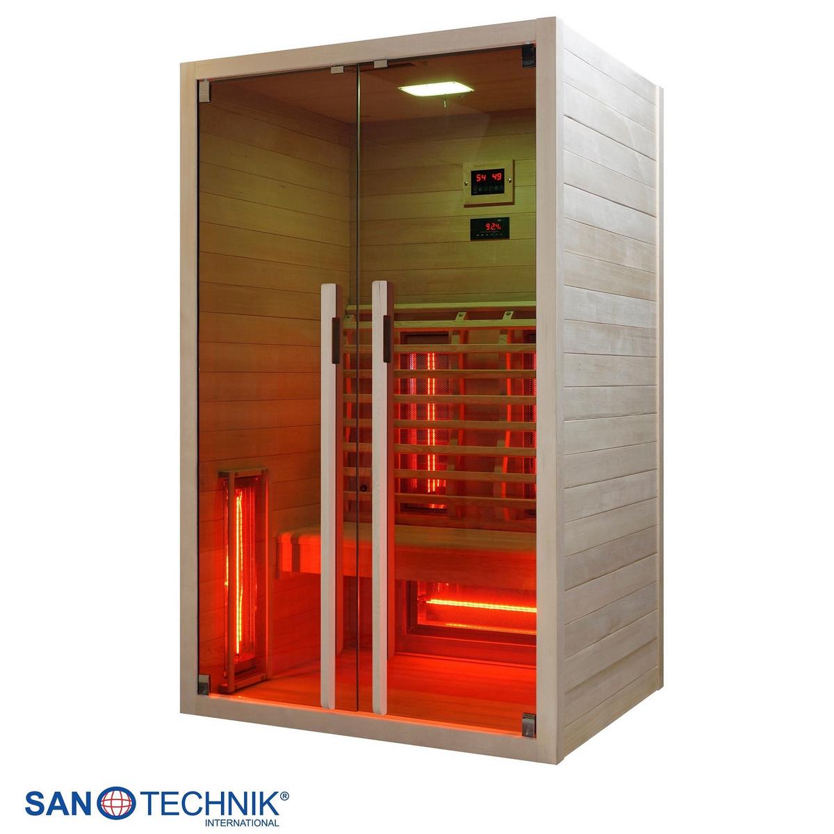Infrarotkabine Ruby 2 in Braun ca. 120x195x100cm - Naturfarben, Basics, Holz (120/195/100cm) - Sanotechnik