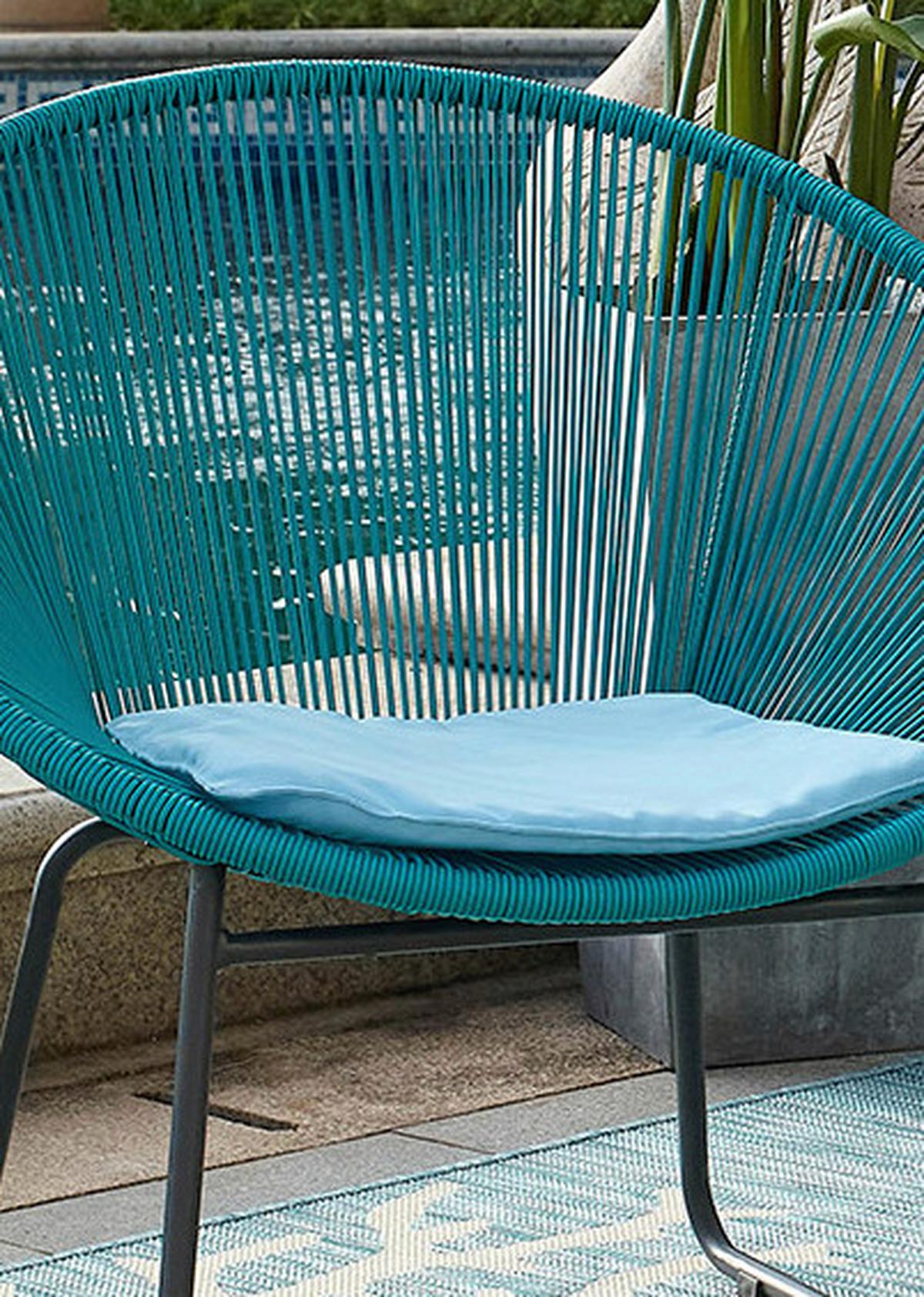 Gartenset 3-tlg. Türkis/Schwarz - Türkis/Schwarz, Design, Glas/Kunststoff - Gardenson