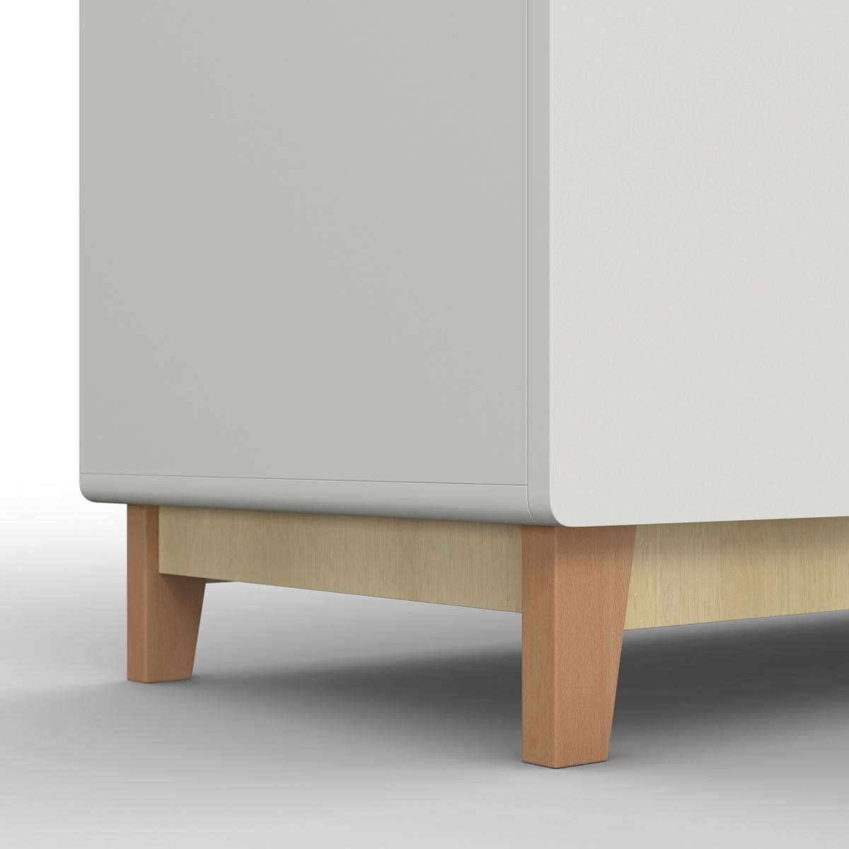 Kinderkleiderschrank Enny Weiß/Buchefarben ca.120x182x54 - Buchefarben/Weiß, MODERN, Holz/Holzwerkstoff (120/182/54cm) - Bessagi Kids