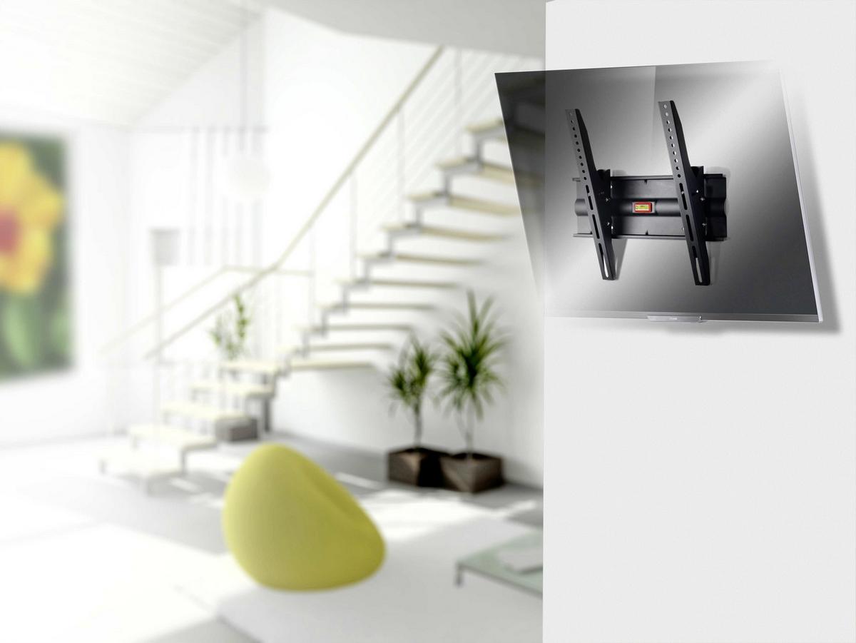 TV-Wandhalter WN120 ca. 45x45 cm Schwarz - Schwarz, KONVENTIONELL, Metall (45/45/6,1cm) - MID.YOU