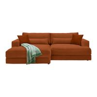 Ecksofa Rostfarben - Rostfarben/Schwarz, Modern, Holz/Kunststoff (194/268cm) - Premium Living