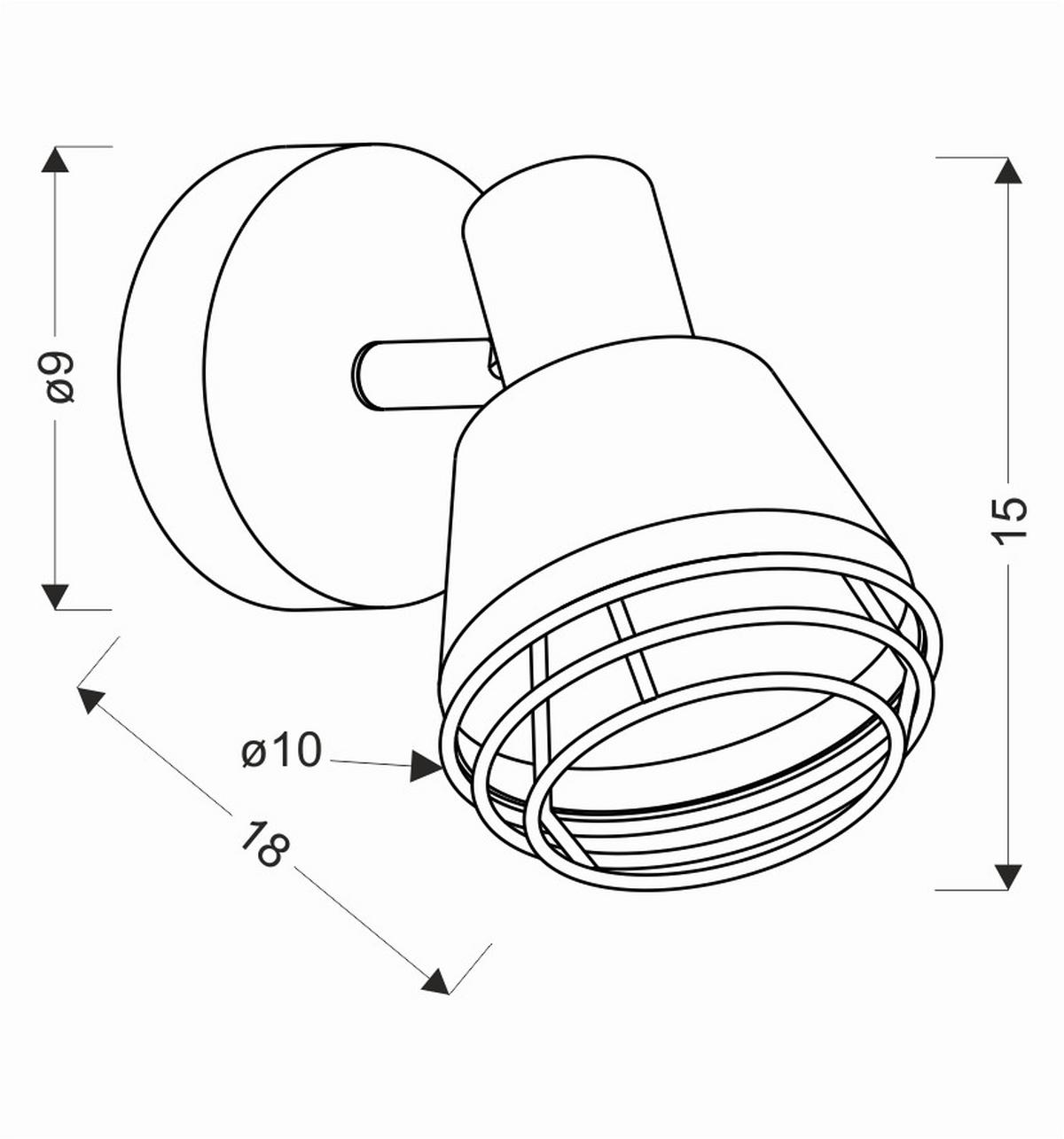 Svjetiljka Zidna 91-81384 - Basics, metal (18/15/10cm)