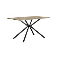 Jedilna Miza Nils - črna/barve hrasta, Trend, kovina/leseni material (140/80/76cm)