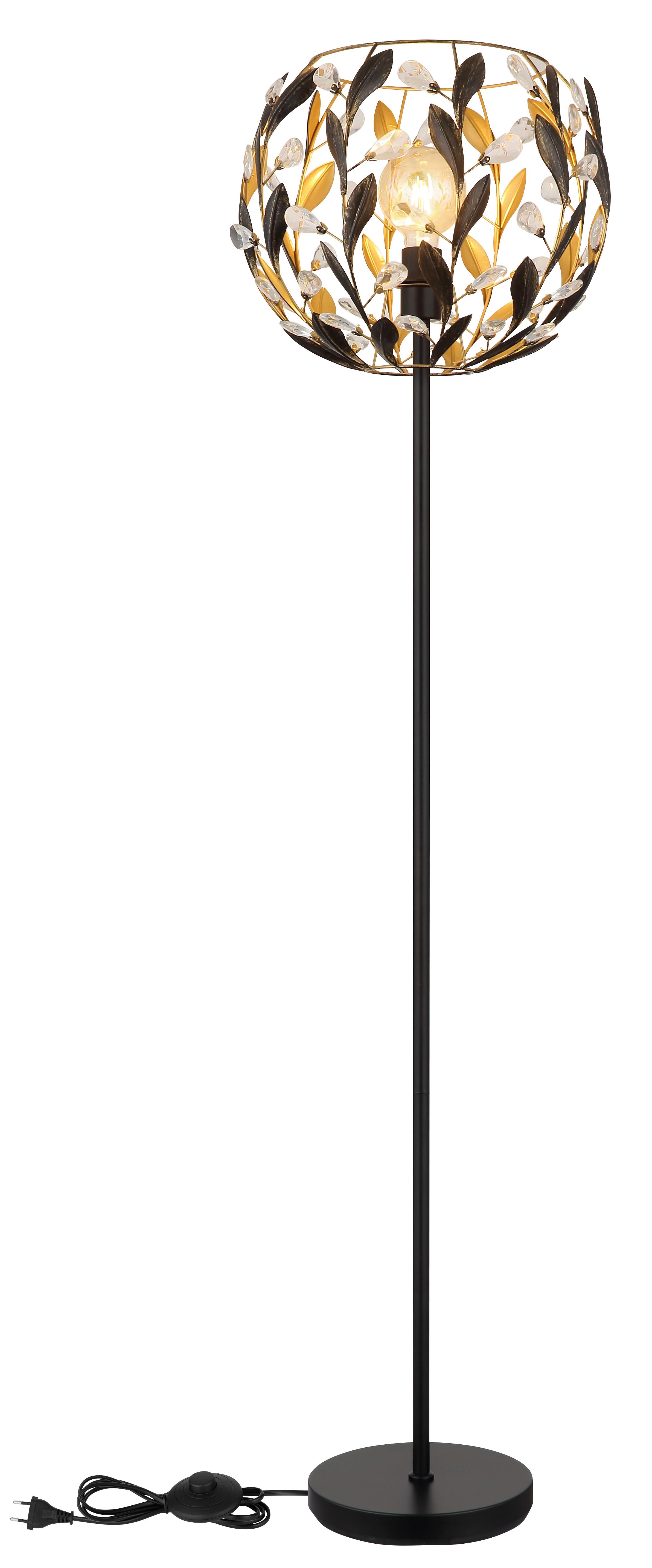 STEHLEUCHTE 15759S MIKA - Klar/Goldfarben, Basics, Kunststoff/Metall (40/157cm) - Globo