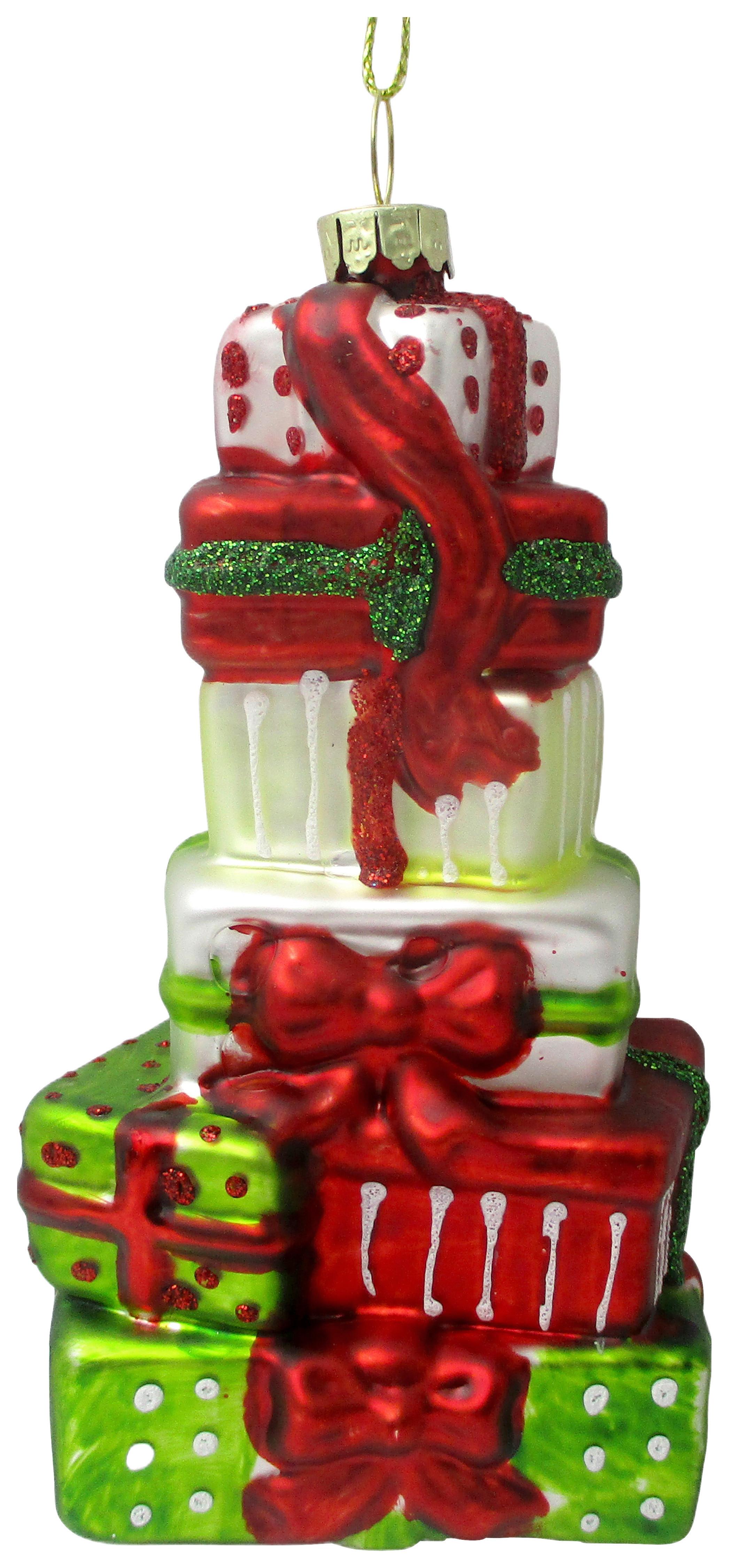Christbaumanhänger Figures Grün/Rot/Weiss - Weiss/Rot, Glas/Textil (6/11,5/4cm) - Modern Living