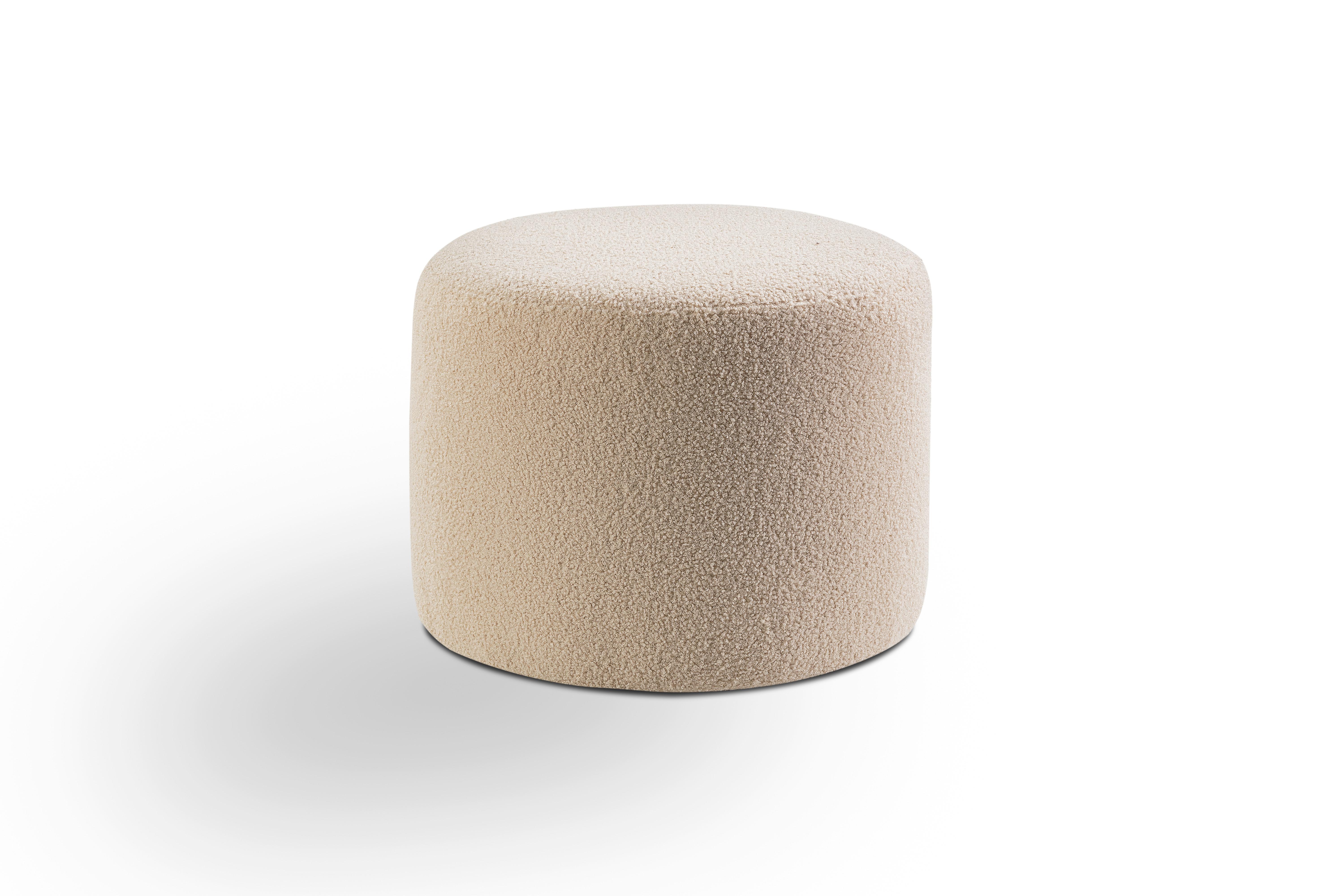 Hocker Kolo Beige - Beige/Schwarz, Basics, Kunststoff/Textil (51/41/51cm) - MID.YOU