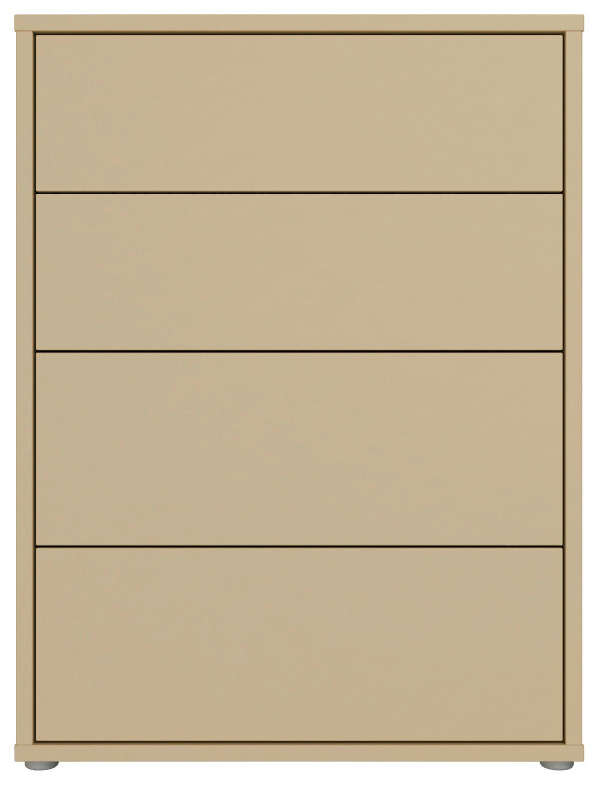 Komoda Alice, Svetlo Rumena - srebrne barve/svetlo rumena, Trend, umetna masa/leseni material (75/99/35cm) - Carryhome