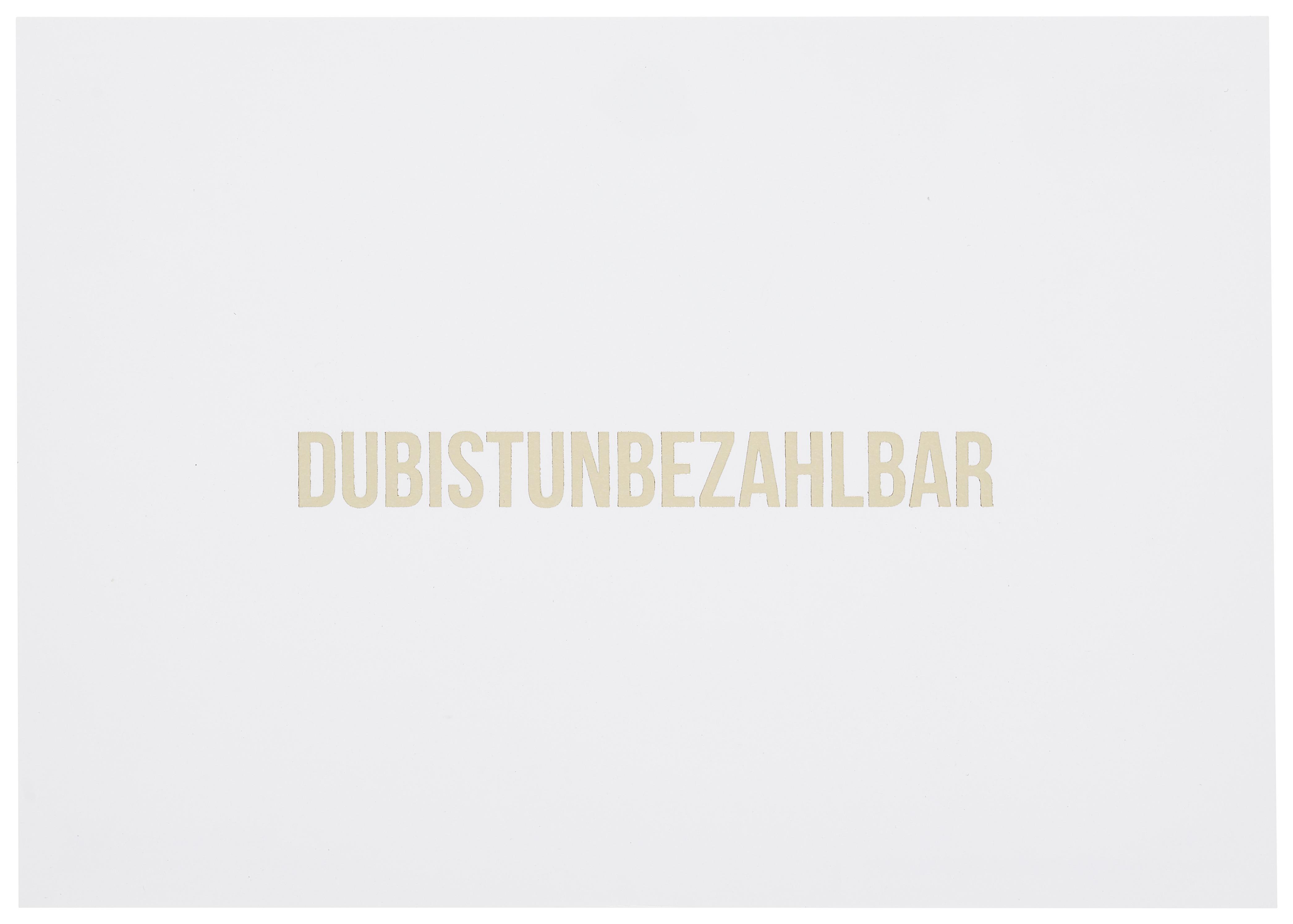 Postkarte Unbezahlbar - Goldfarben/Weiß, Papier (14,8/10,5cm)