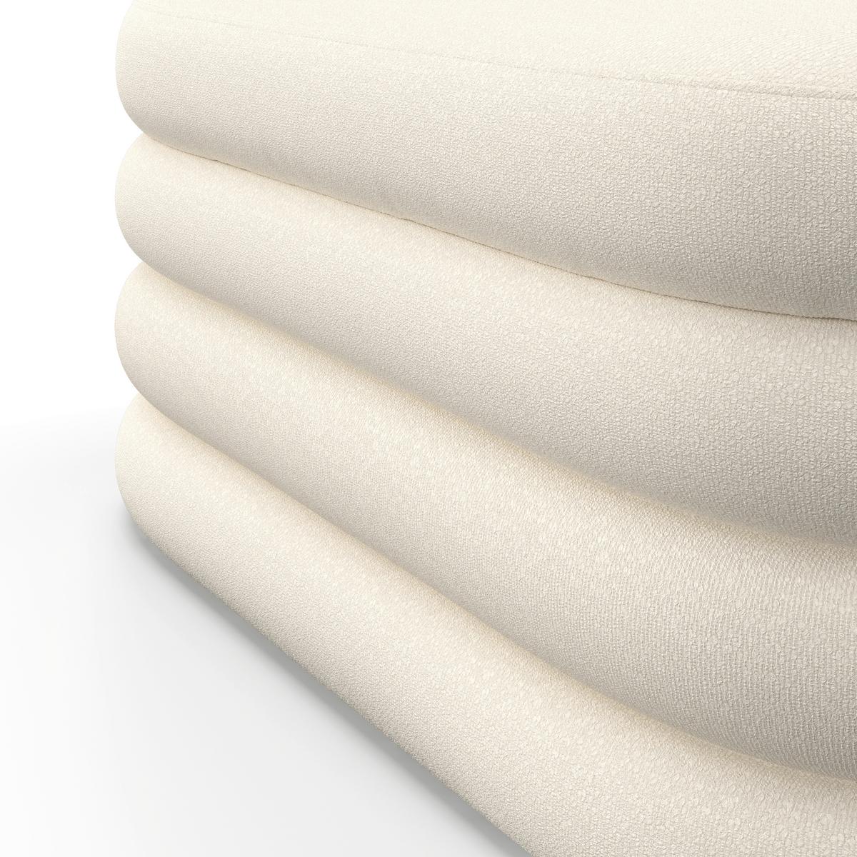 Hockerbank Lorena Beige Boucle Gepolstert mit Stauraum - Beige, MODERN, Holz/Textil (110/47/45cm) - Bessagi Home