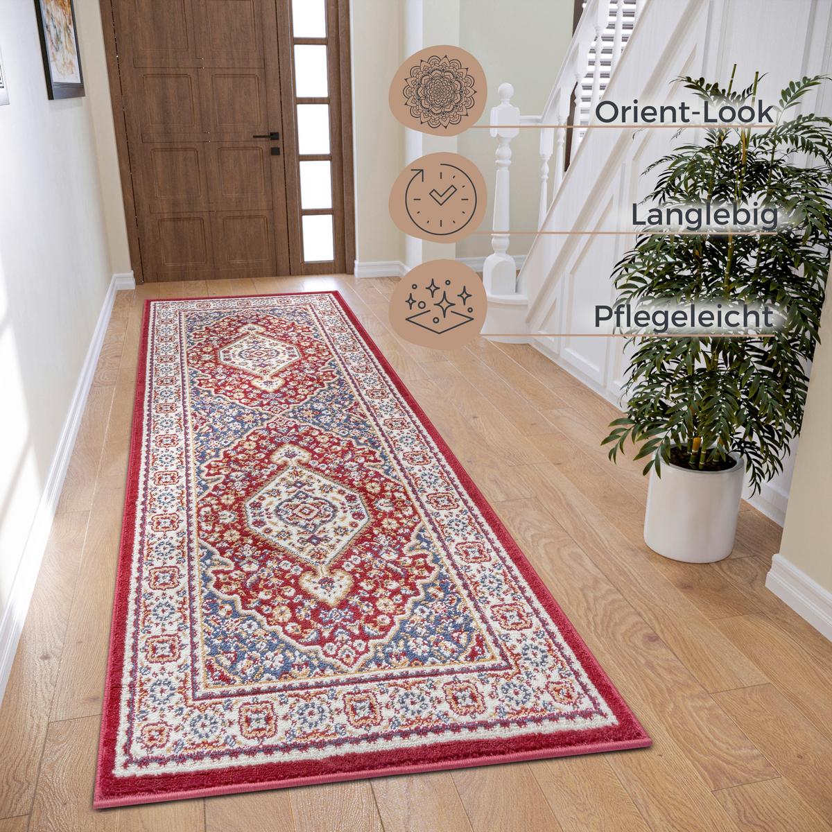 CHODNIK MOCHI ROT 105644-80X240CM - czerwony/różnokolorowy, Design, tworzywo sztuczne (80/240cm) - Hanse Home