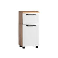 Unterschrank Elmau in Weiß/Eiche - Eiche Wotan/Schwarz, ROMANTIK / LANDHAUS, Holzwerkstoff/Kunststoff (40/79cm)