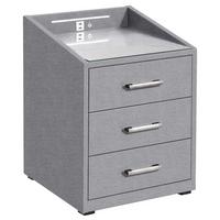 Nachtkästchen Moon ca. 47x61x46 cm Grau - Silberfarben/Grau, Basics, Holzwerkstoff/Kunststoff (47/61/46cm) - MID.YOU