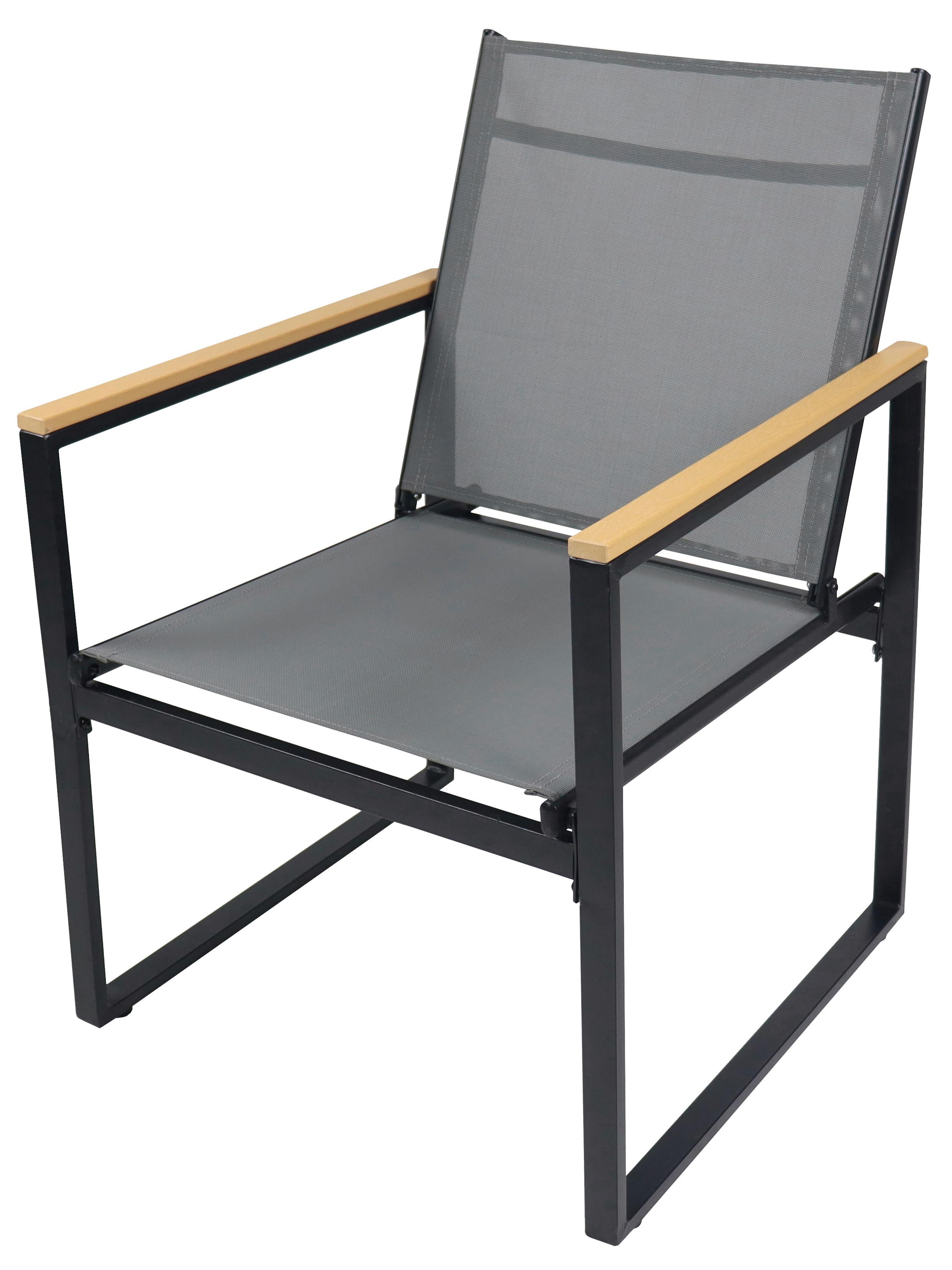 Gartenstuhl-Set Volasi 2er-Set ca. 54x83 cm Anthrazit - Honigeiche/Anthrazit, MODERN, Holzwerkstoff/Kunststoff (54/83/65cm) - MID.YOU