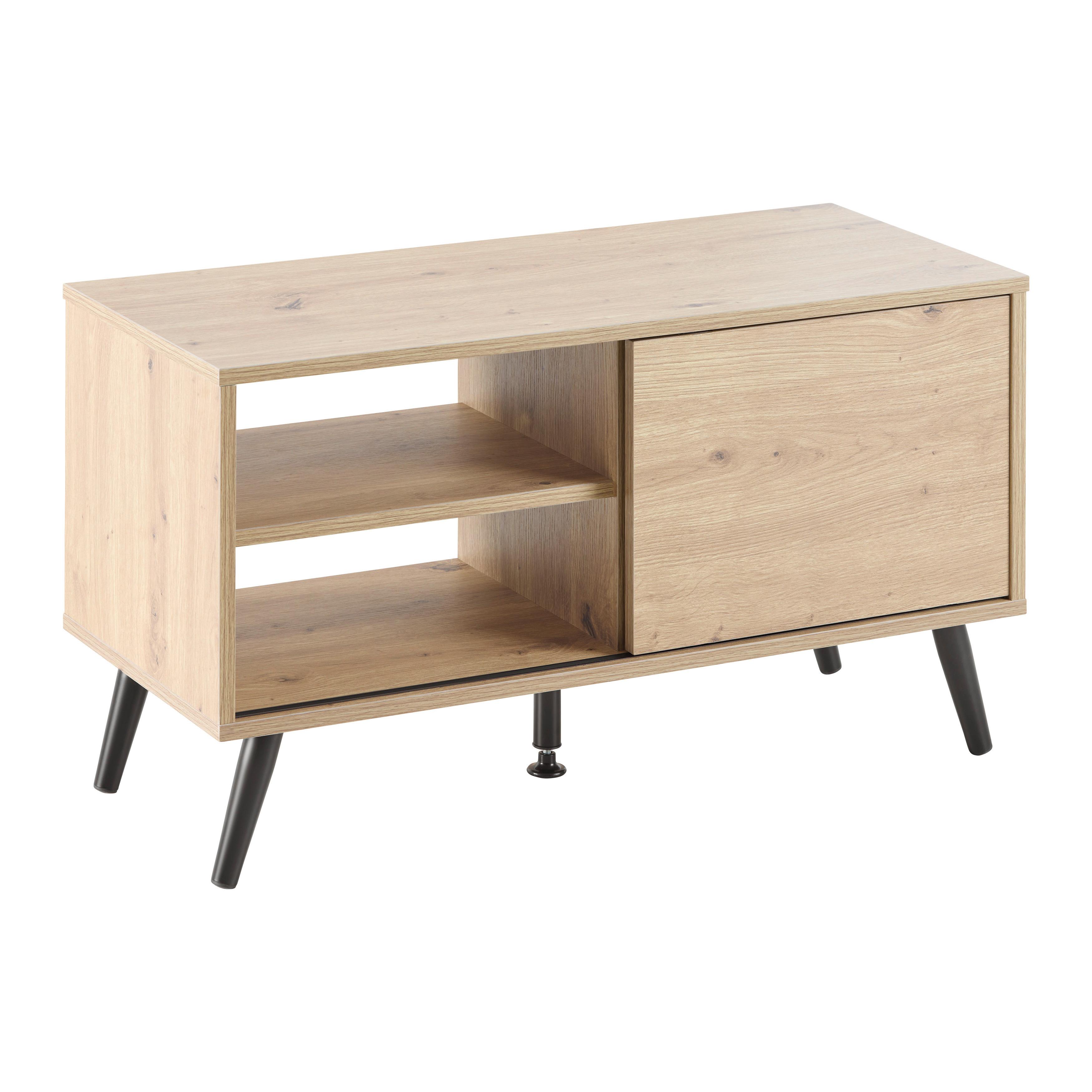 Phonotisch Move Eiche Artisan/Schwarz - Schwarz/Eiche Artisan, MODERN, Holzwerkstoff/Metall (80/46/35cm) - Based