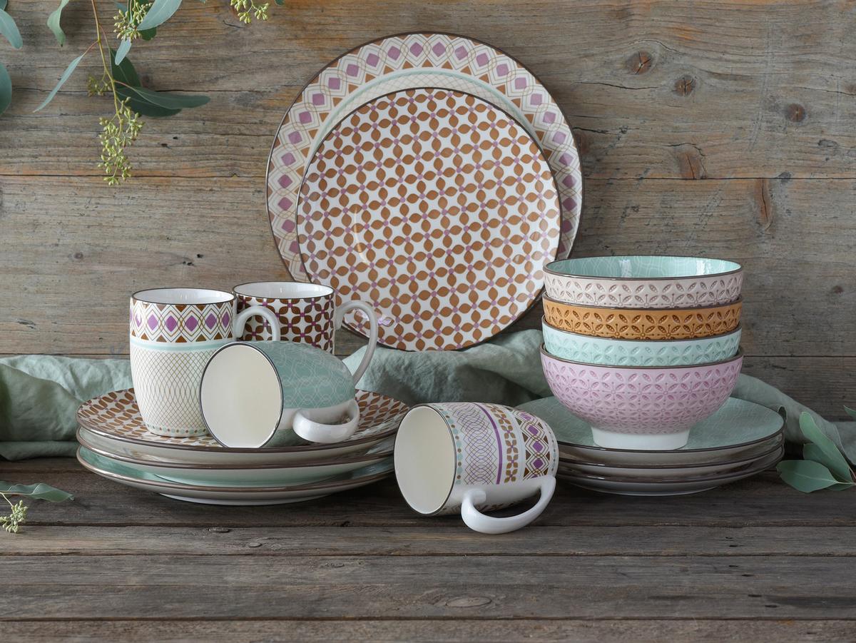 Kombinirani Servis Mandala Bunt, 16-Delni - večbarvno, Basics, keramika - Creatable