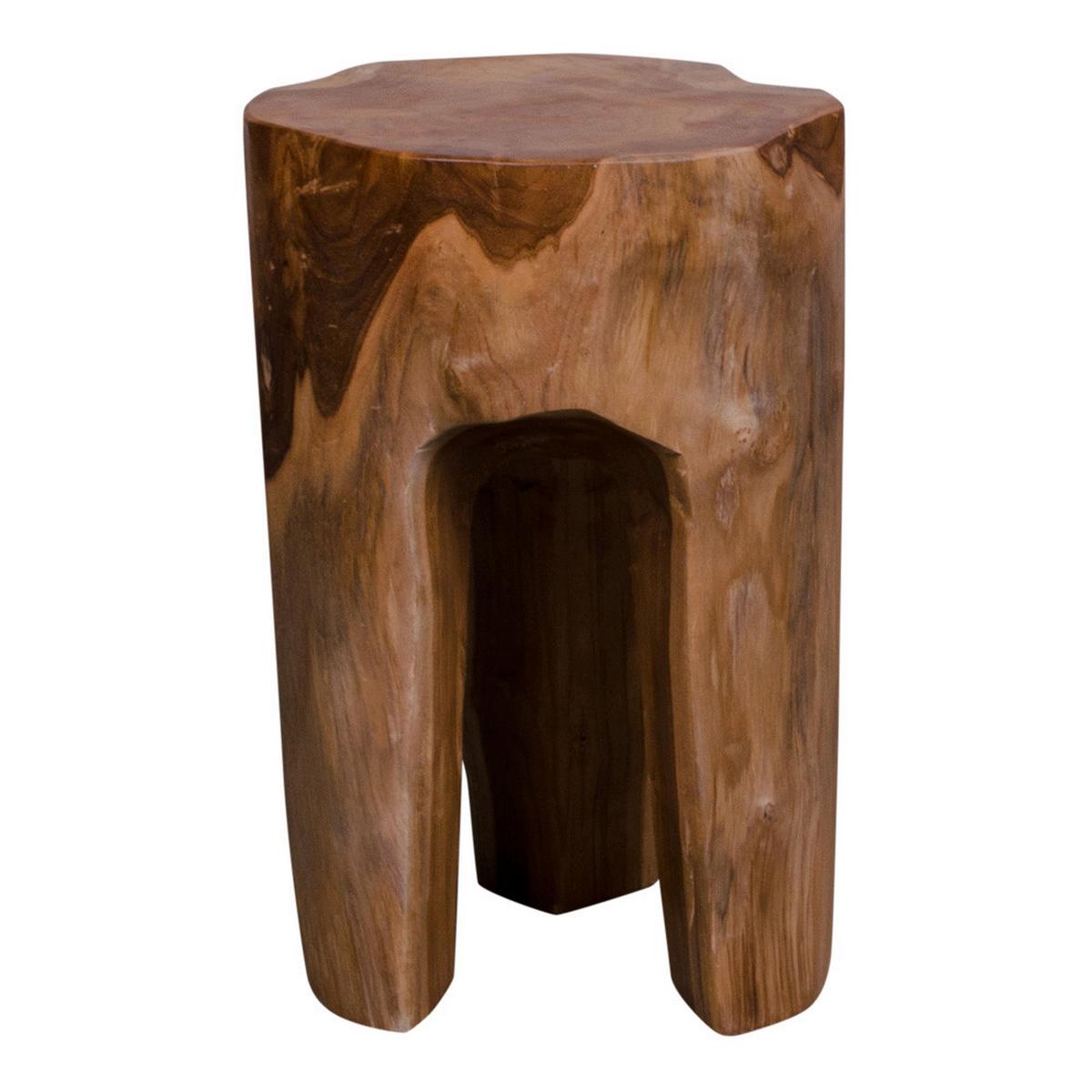 Beistelltisch Rose Echtholz ca. 26x26x40 cm - Teakfarben, Design, Holz (26/26/40cm) - MID.YOU