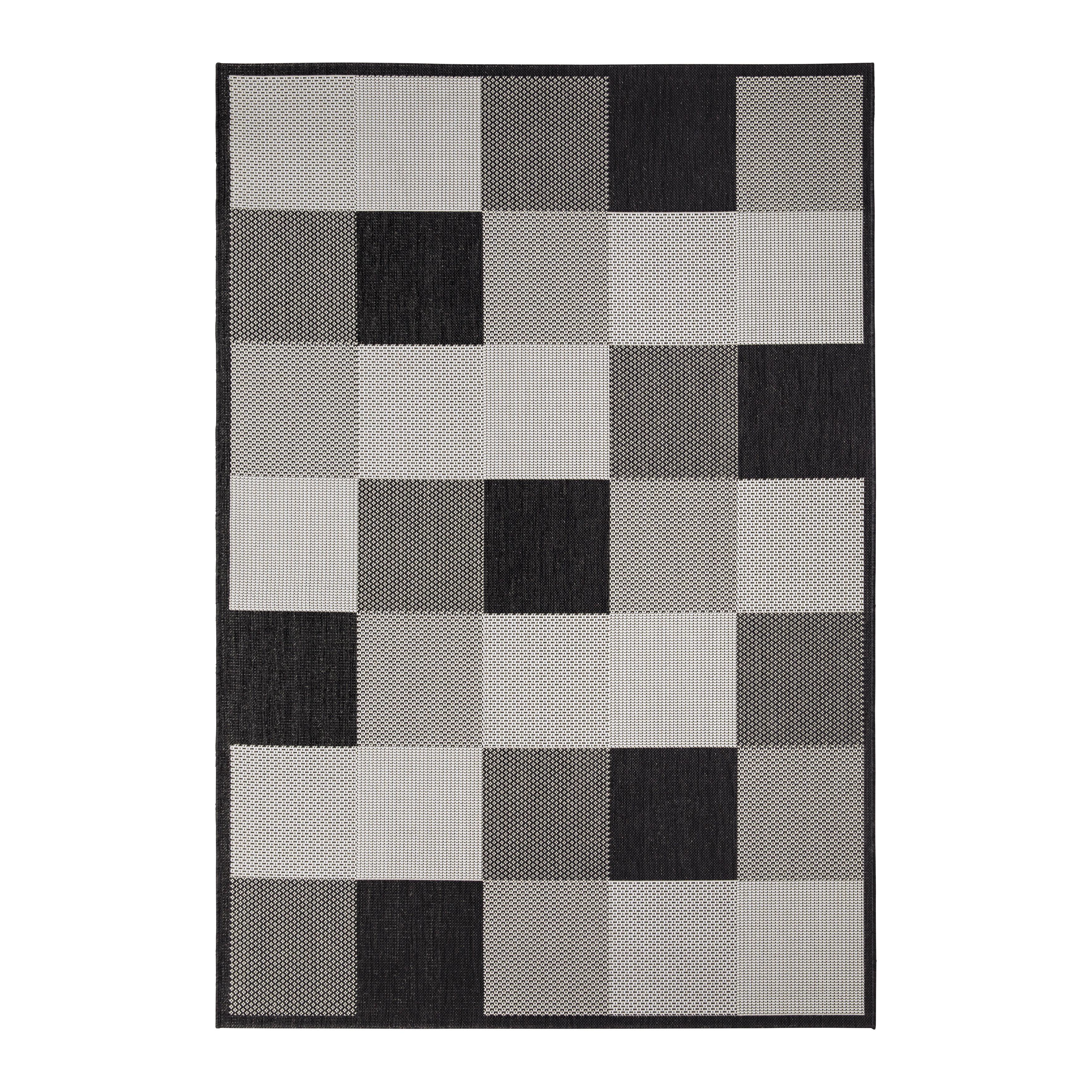 Covor cu țesătură plată Noah 1 - alb/negru, Modern, plastic (190/250cm) - Mömax