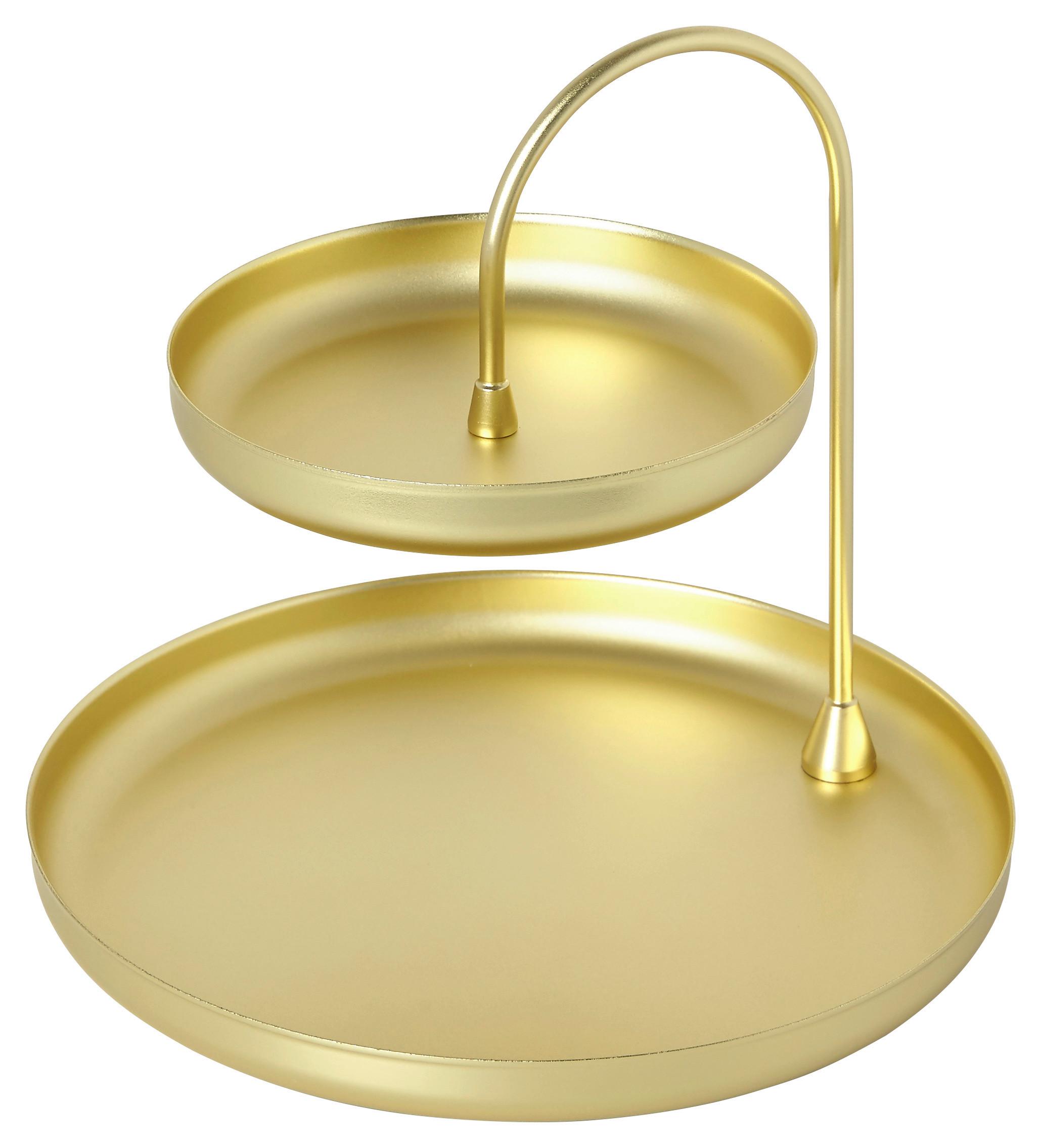 Dekor Állvány Twice - sárgarézszínű, műanyag/fém (20,32/18,42cm) - Premium Living