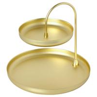 Etagere Twice in Messingfarben Ø ca. 20,32cm - Messingfarben, Metall (20,32/18,42cm) - Premium Living