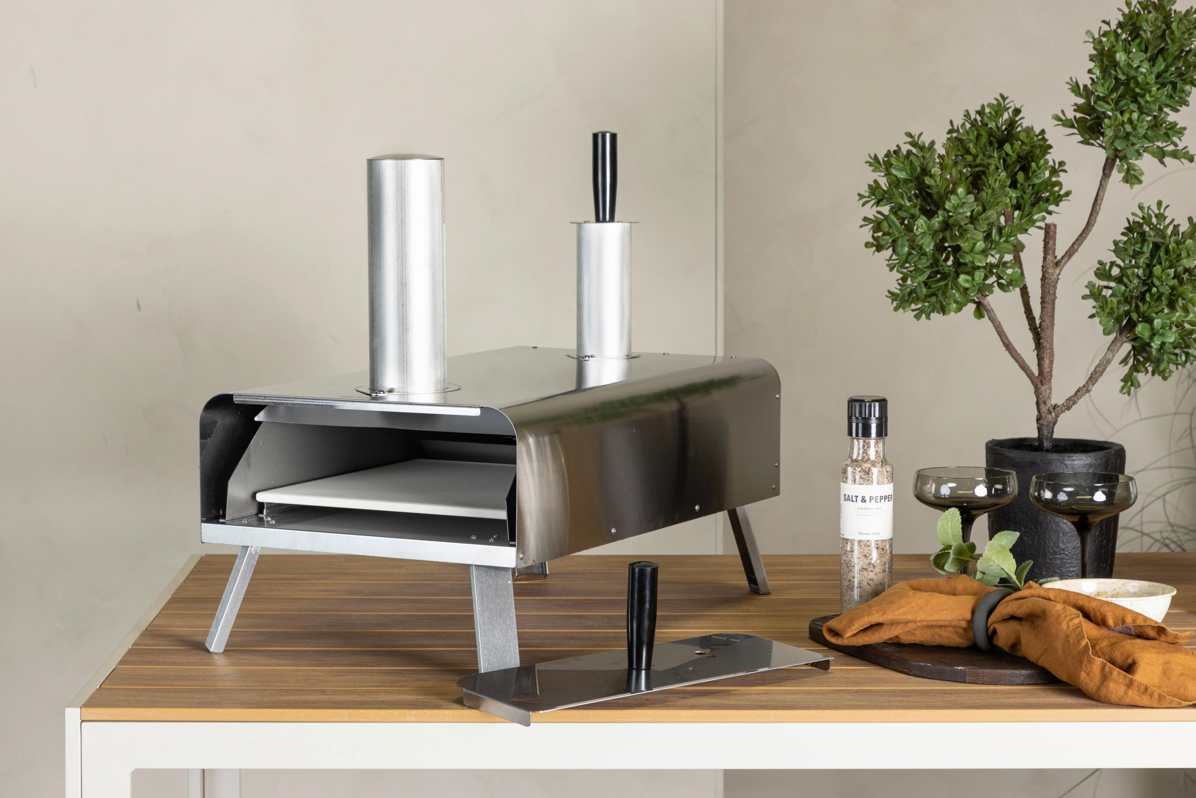 Pizzaofen Digos ca. 85,8x49,9x37 cm Silber - Silberfarben, KONVENTIONELL, Metall (85.8/49.9/37cm) - Gardenson
