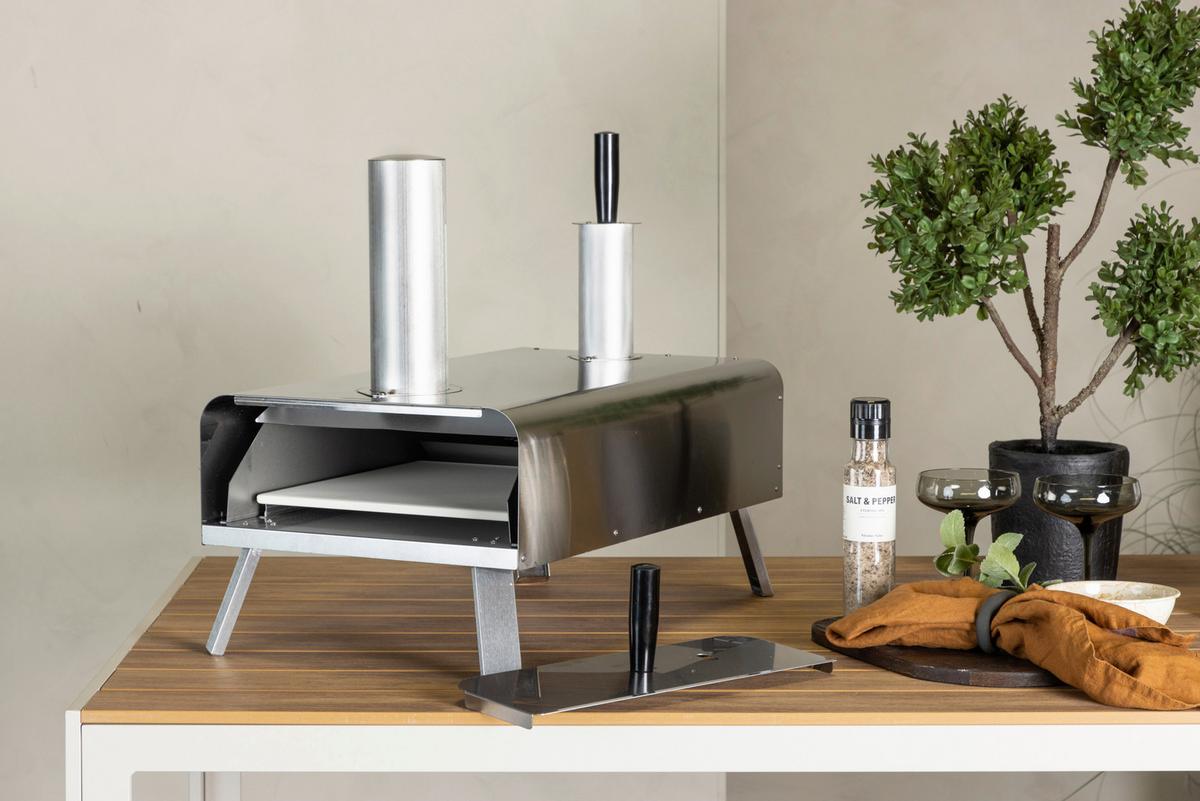 Pizzaofen Digos ca. 85,8x49,9x37 cm Silber - Silberfarben, KONVENTIONELL, Metall (85.8/49.9/37cm) - Gardenson