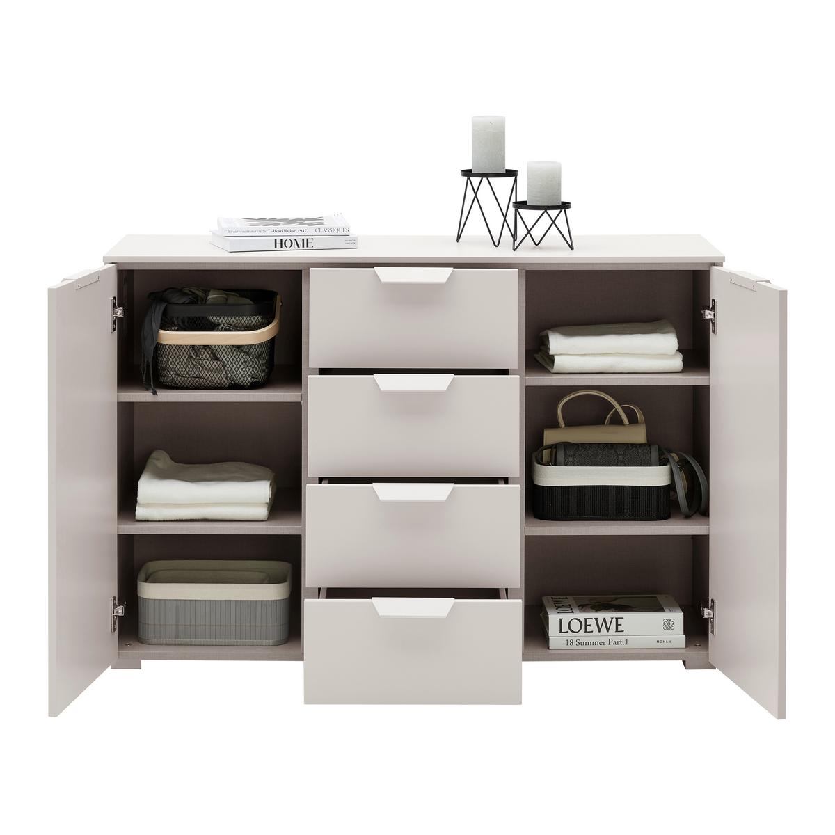 Kommode Briona Champagnerfarben - Champagner, KONVENTIONELL, Holzwerkstoff/Metall (120/80/42cm) - Premium Living