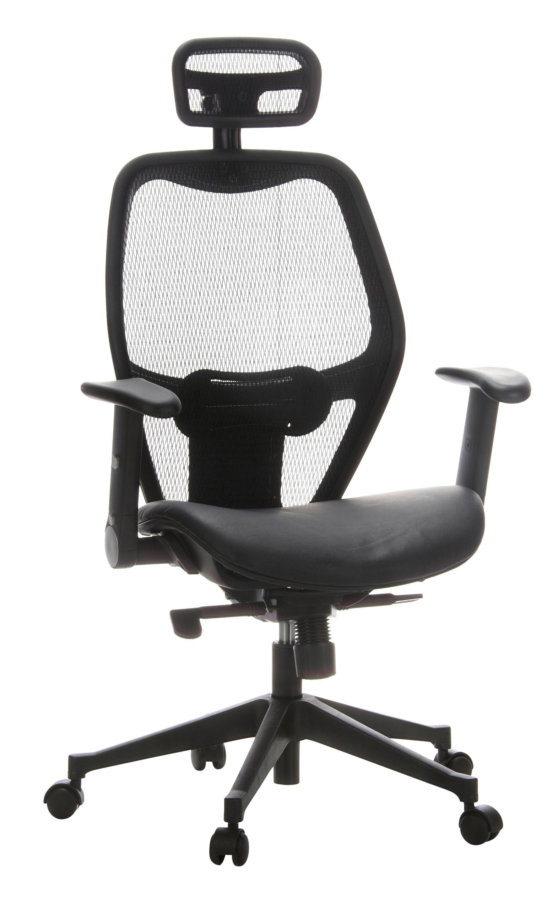 Pisarniški Stol Air-port, Črna - črna, Basics, umetna masa/tekstil (59/117/48cm) - MID.YOU