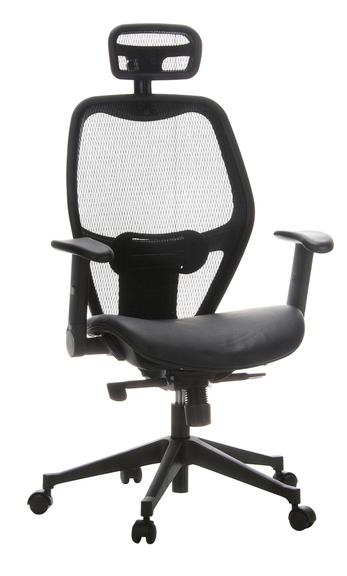 Pisarniški Stol Air-port, Črna - črna, Basics, umetna masa/tekstil (59/117/48cm) - MID.YOU