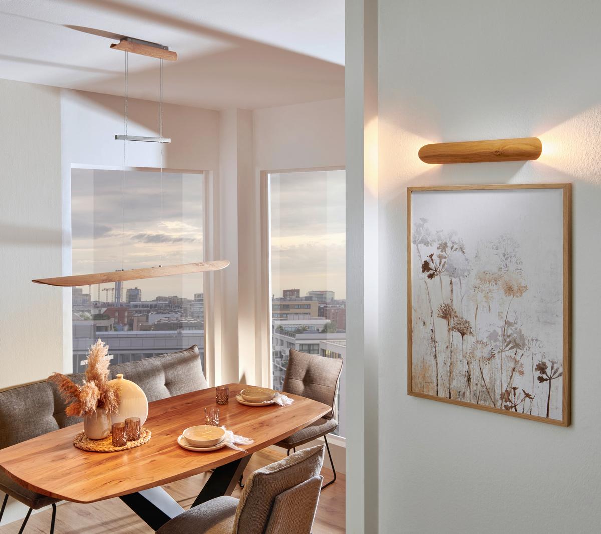 LAMPA WISZĄCA LED 141588 MONTAFON XL - Natur, drewno (120/18/80-160cm) - Waldwelt