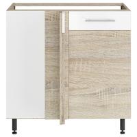 Ormar Kutni Donji Corina - bijela/hrast Sonoma, Moderno, metal/drvo (80(100)/82,4/58cm) - Based