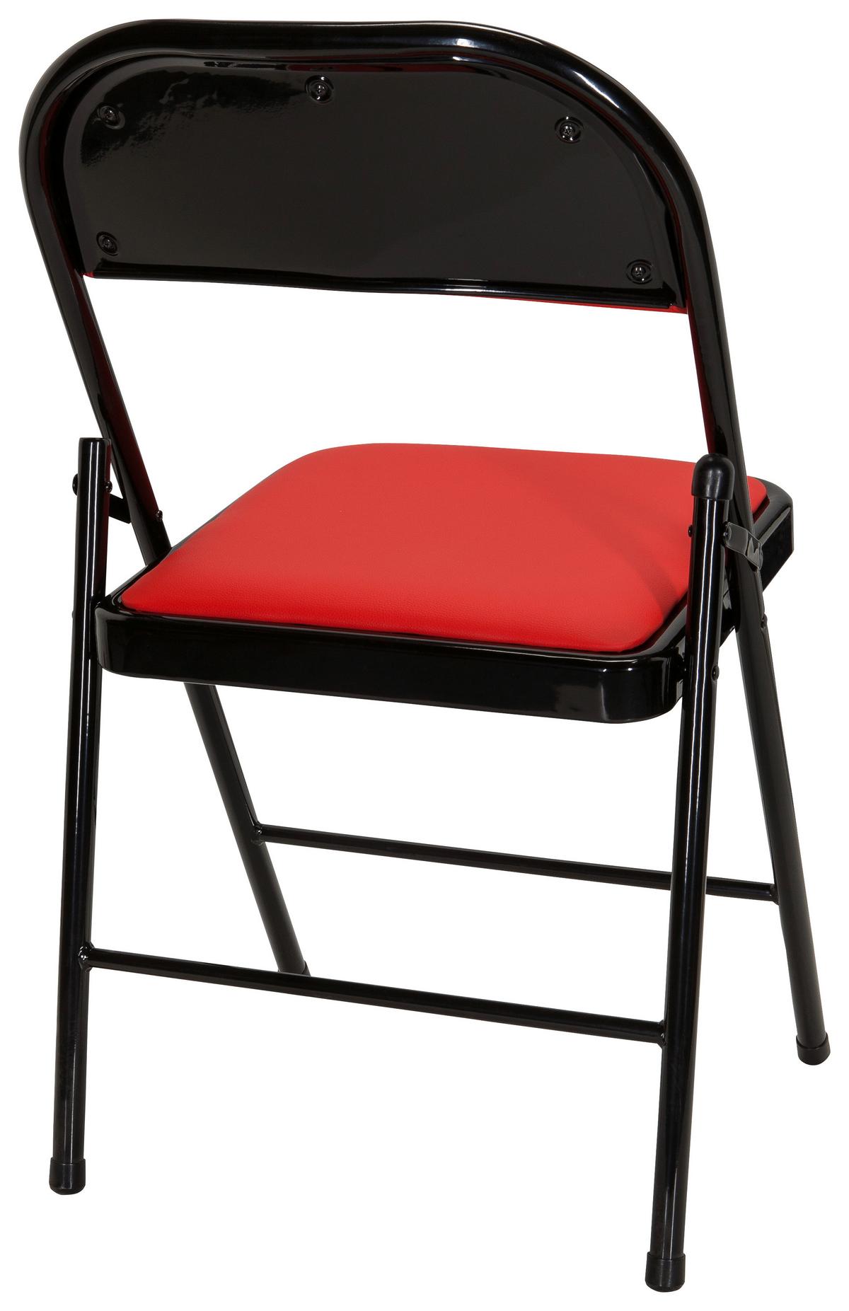 Zložljiv Stol Tudela Pu, Rdeča - rdeča/črna, Basics, kovina/tekstil (44/80/49cm) - MID.YOU