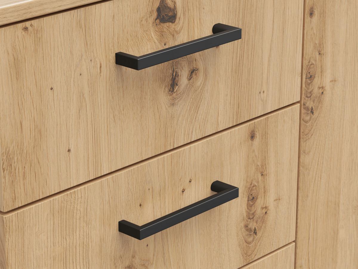 Kommode Multistauraum Eiche Artisan - Anthrazit/Schwarz, Modern, Holzwerkstoff/Kunststoff (120/83/40cm) - Premium Living