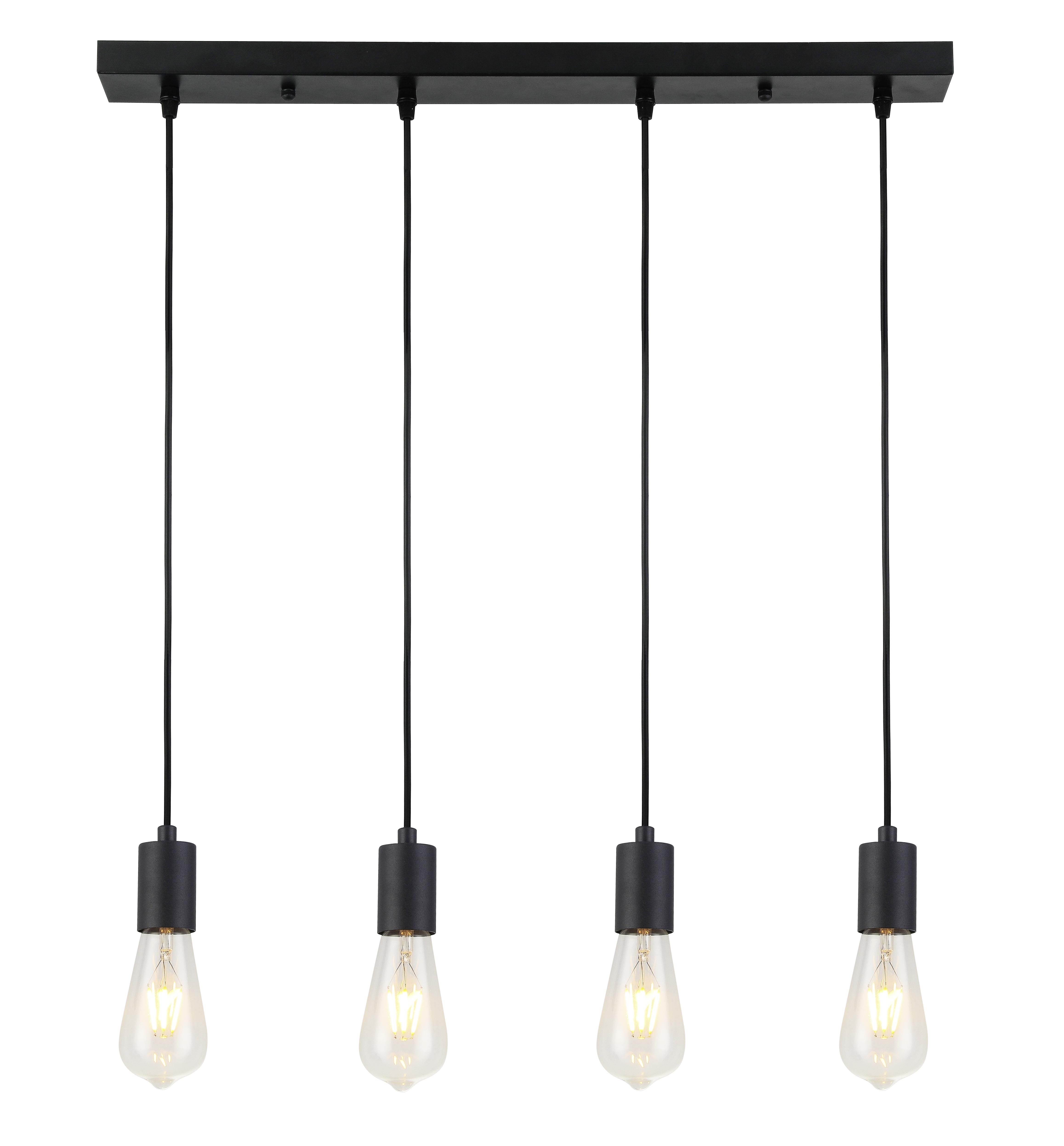 Lampă suspendată Bernado - negru, Modern, plastic/metal (65/6/110cm) - Modern Living