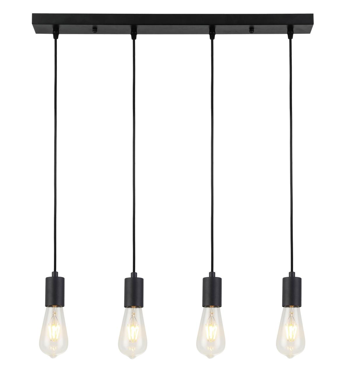 suspension Bernado max. 40 Watt - noir, Modern, métal/matière synthétique (65/6/110cm) - Modern Living