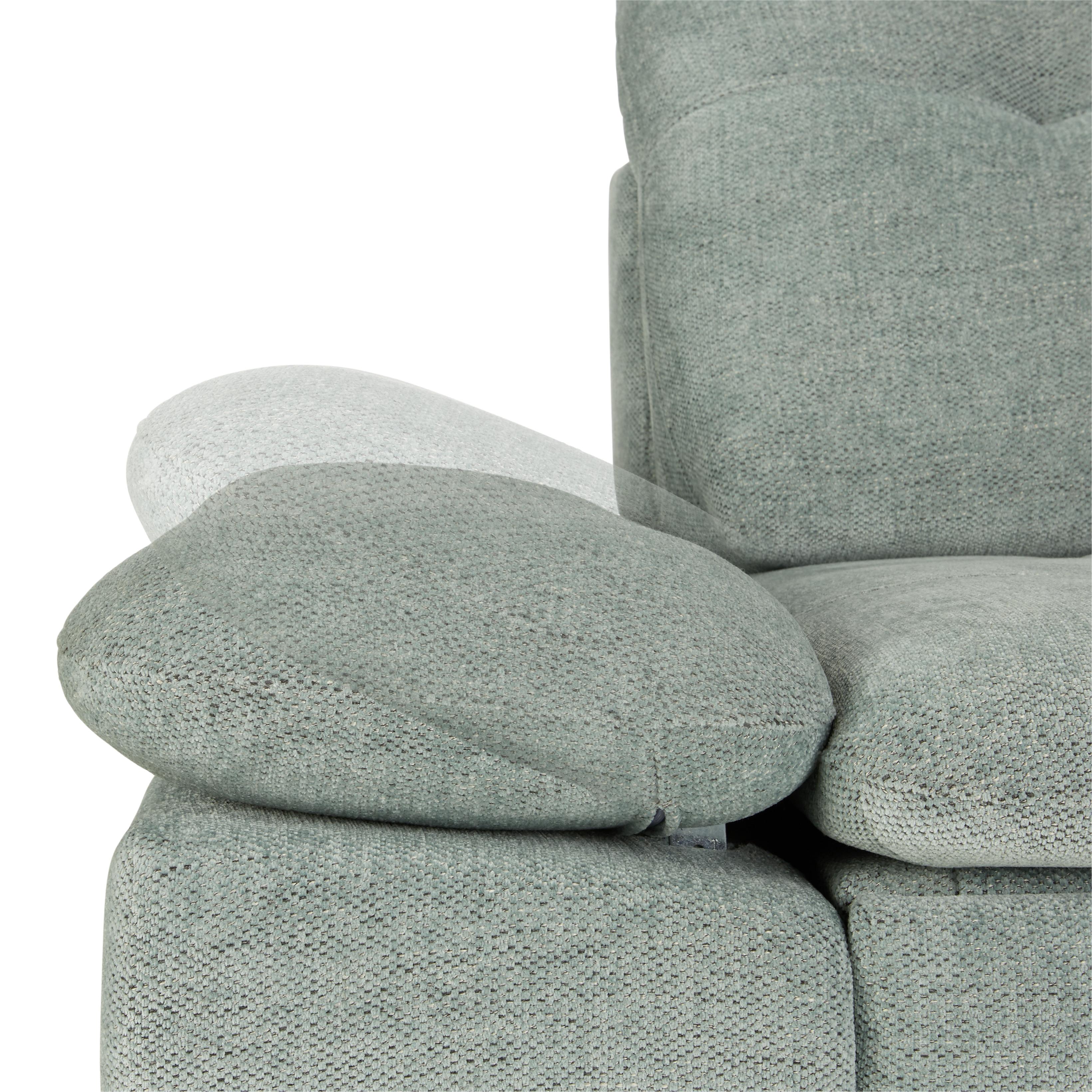 Wohnlandschaft in Blau/Grün - Blau/Schwarz, MODERN, Textil/Metall (310/102/199cm) - Premium Living