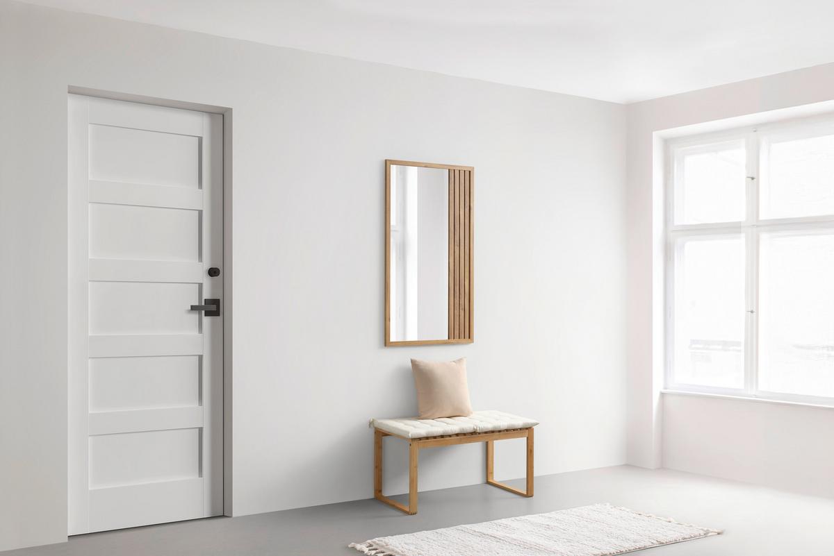 Stensko Ogledalo Arko Stripes Ii - barve hrasta, Moderno, umetna masa/steklo (100/56/1,63cm) - Mömax