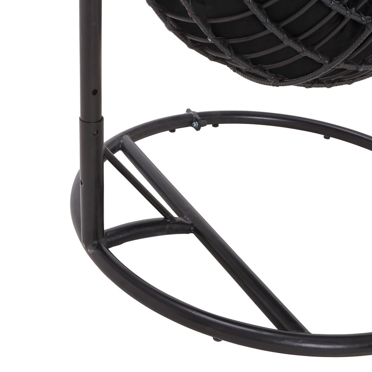 Hängesessel Caitlin in Schwarz mit Auflage - Schwarz, Kunststoff/Textil (110/198/105cm) - Bessagi Garden