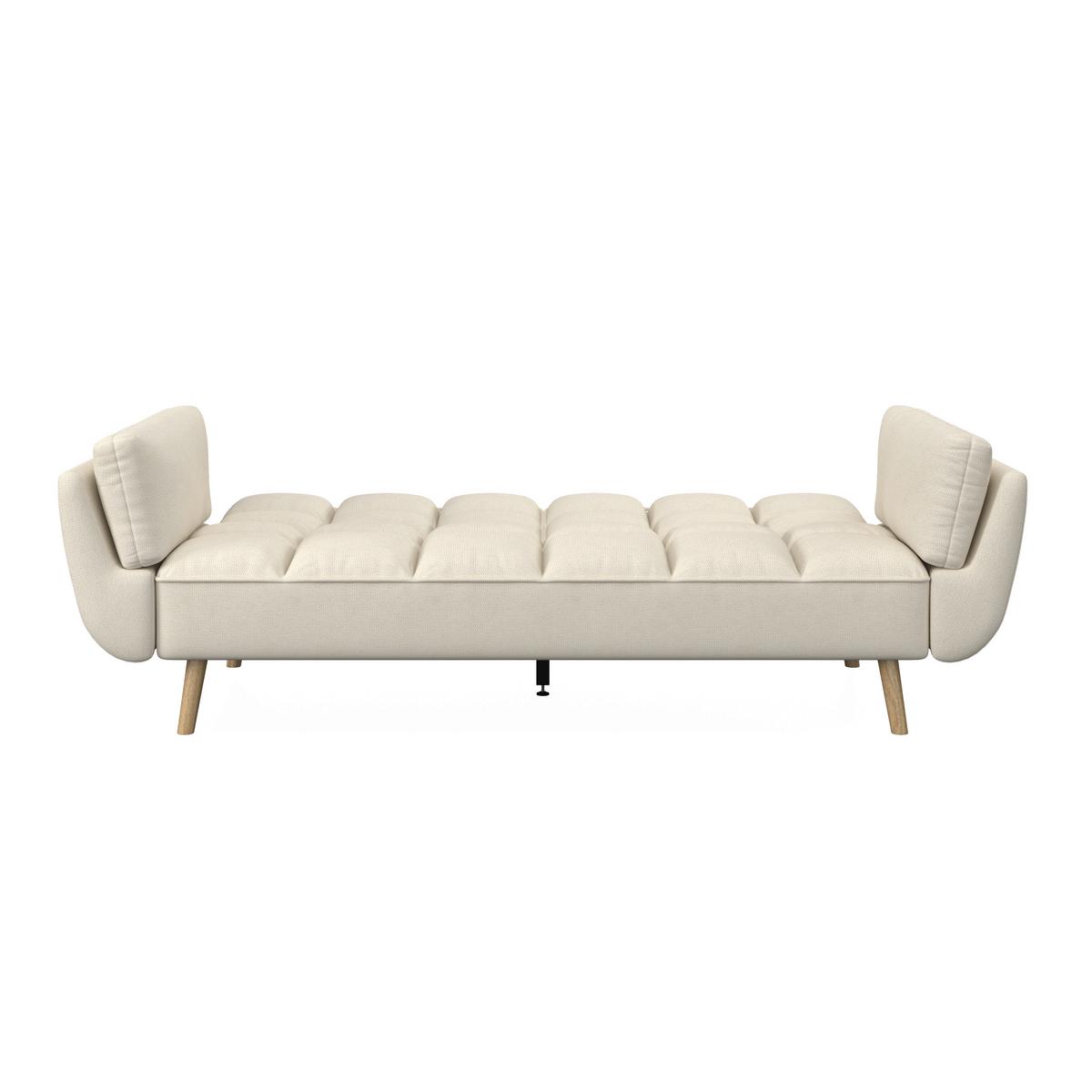 Schlafsofa Cora Webstoff Creme - Creme/Naturfarben, MODERN, Holz/Textil (214/92/81cm) - Bessagi Home
