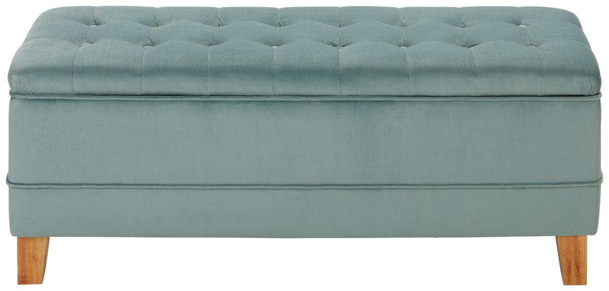 Bancă Alissa - verde/culoare lemn stejar, Modern, lemn/textil (110/45/42cm) - Modern Living