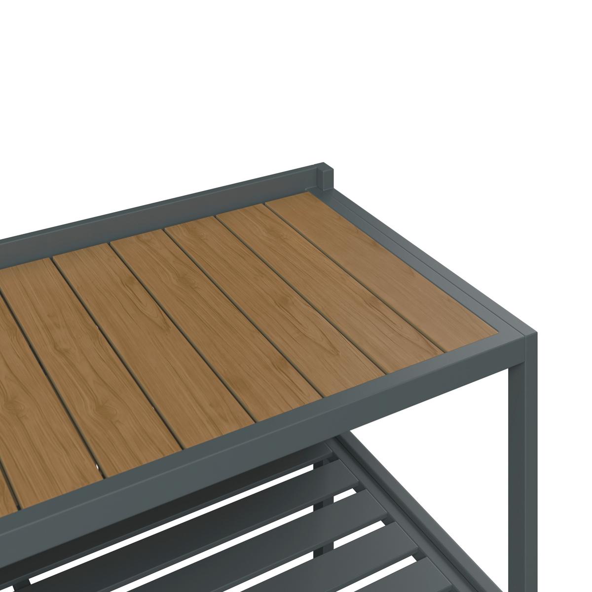 Outdoorküche Levi 2 Anthrazit/Naturfarben - Anthrazit/Naturfarben, MODERN, Kunststoff/Metall (144cm)