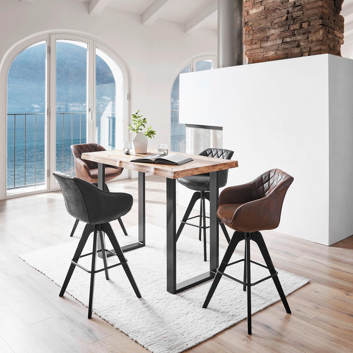 STÓŁ BAROWY COUNTRY - kolor dębowy/czarny, Natur, metal/drewno (140/80/105cm) - Landscape