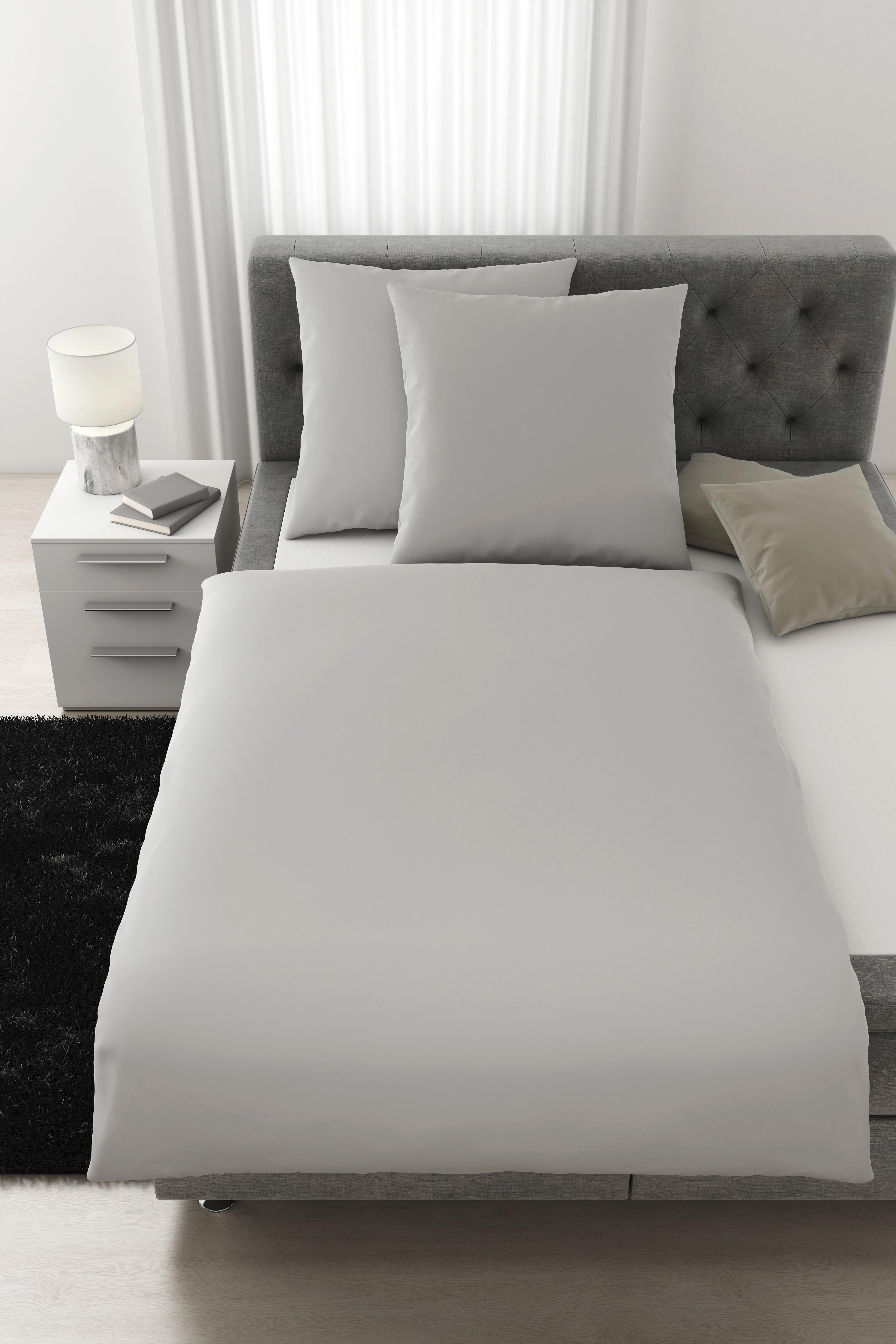 Bettwäsche Alex Uni XXL ca. 200x220cm - Platinfarben, MODERN, Textil (200/220cm) - Premium Living