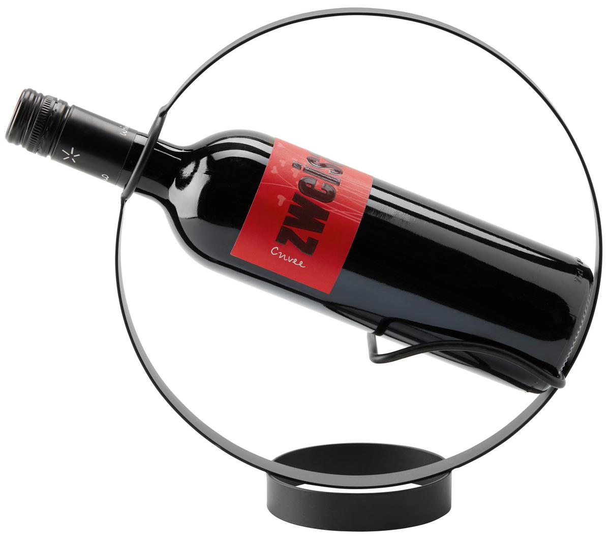 Stojalo Za Vino Kiki - črna, Moderno, kovina (24.7/25.6/9.3cm)