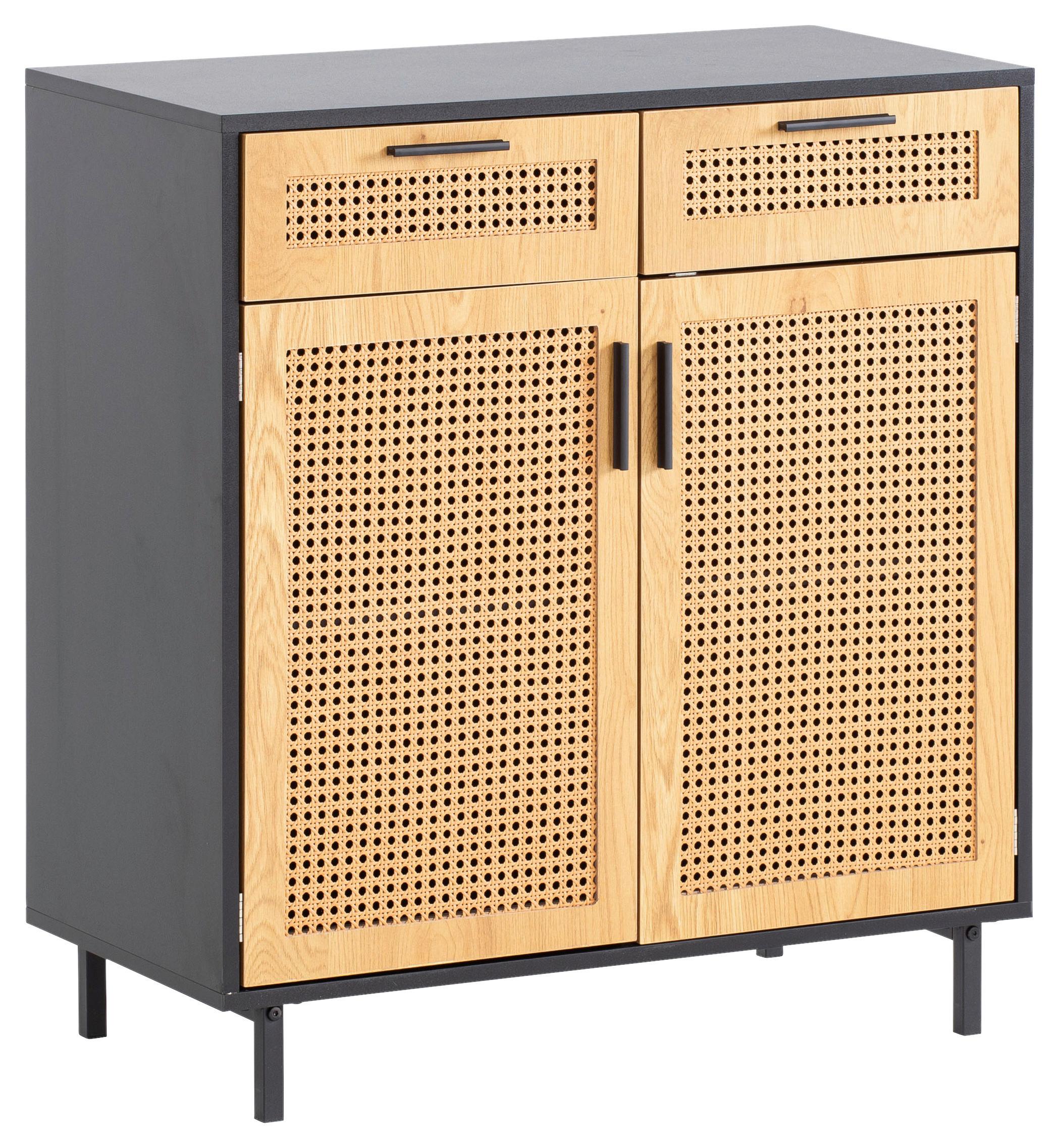 Komoda Wl6.830 - črna/rjava, Konvencionalno, kovina/leseni material (80/86,5/40cm) - Livetastic
