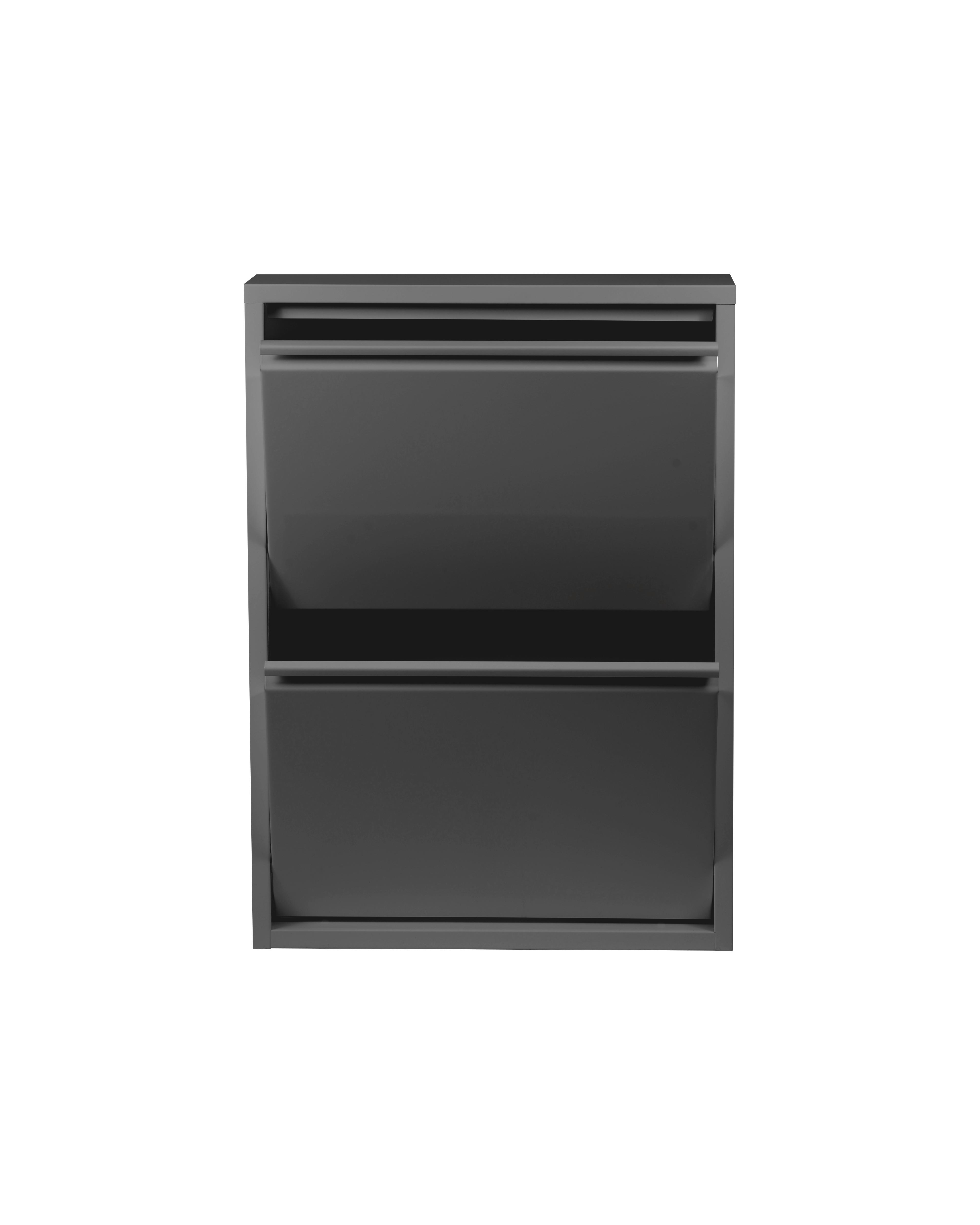 Billenős Cipősszekrény Black 2 - fekete, Design, fém (50/70/15cm)